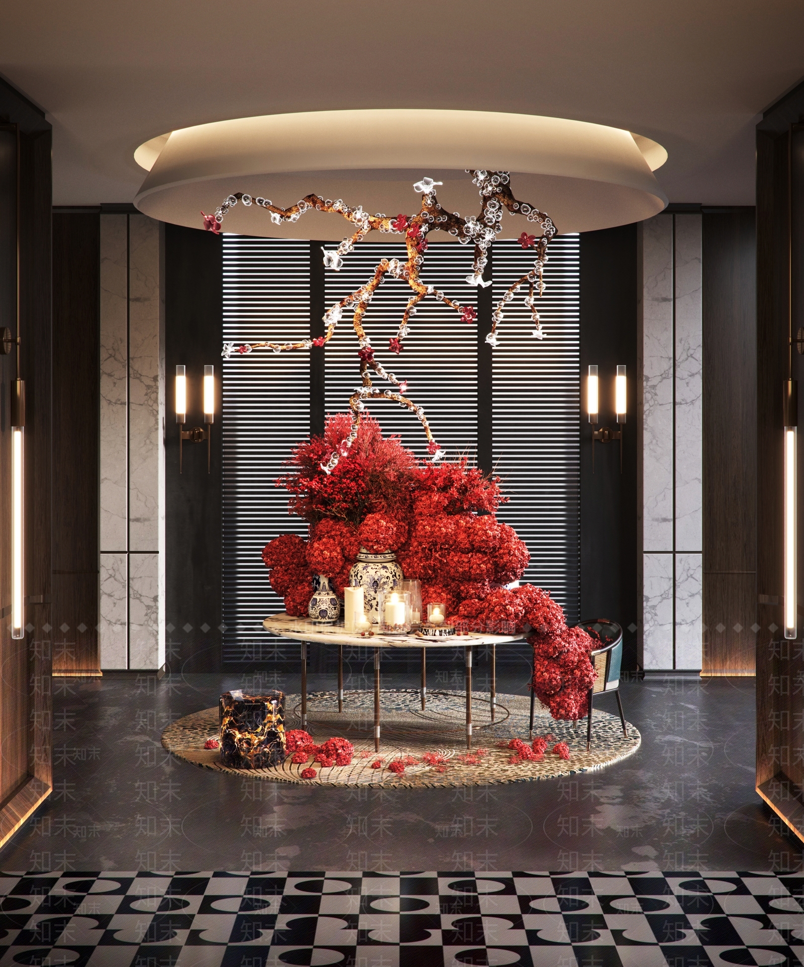 现代酒店大堂SU模型下载【ID:1189946937】