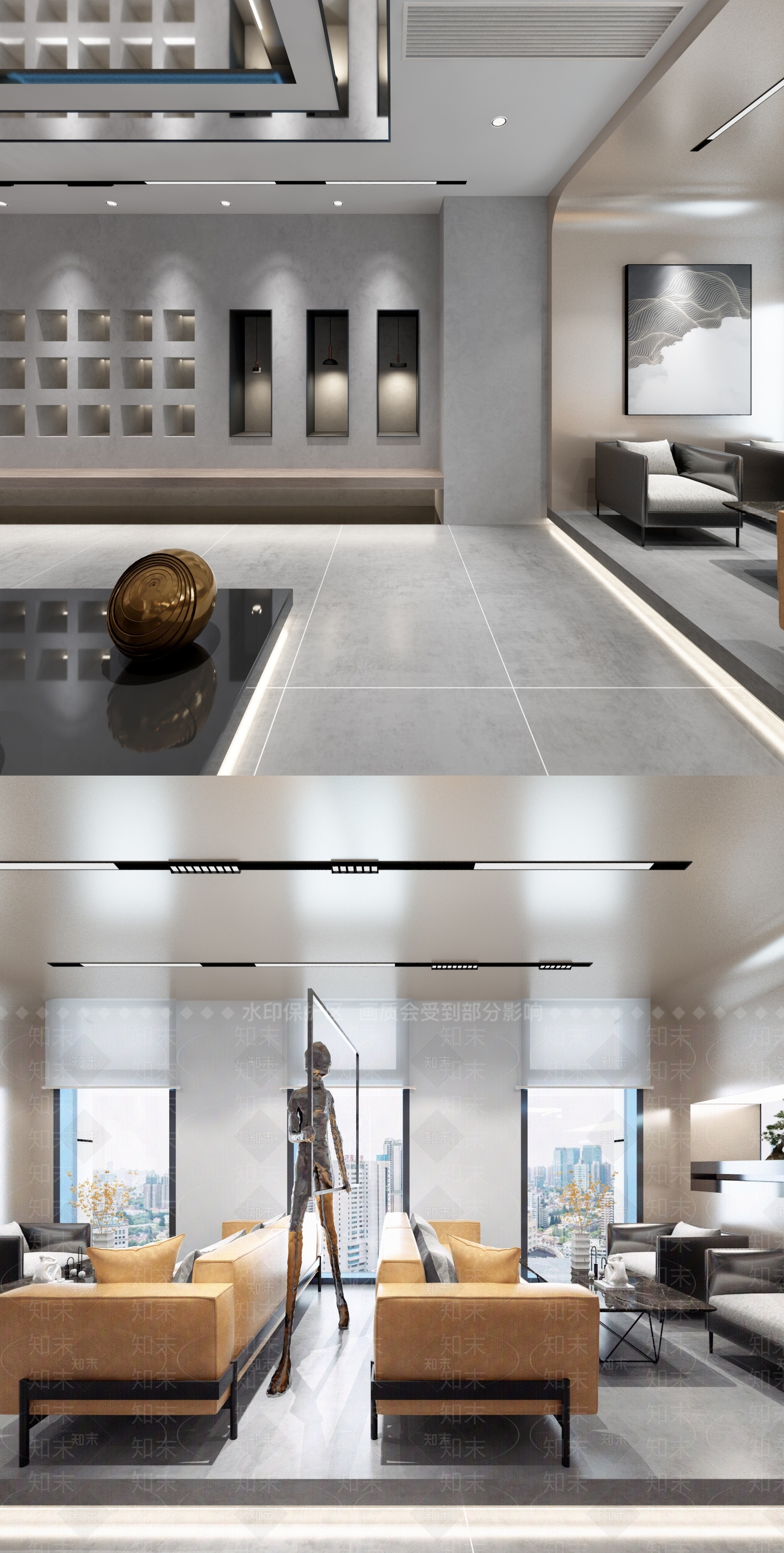 现代办公大厅3D模型下载【ID:1189947786】