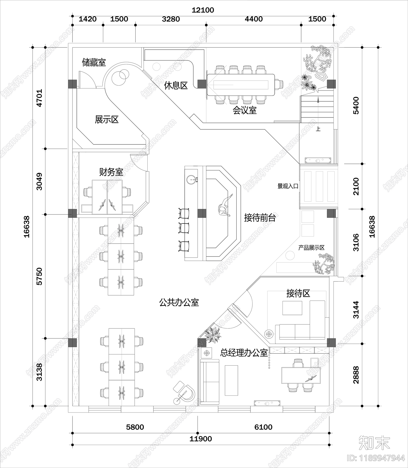 现代工作室cad施工图下载【ID:1189947944】