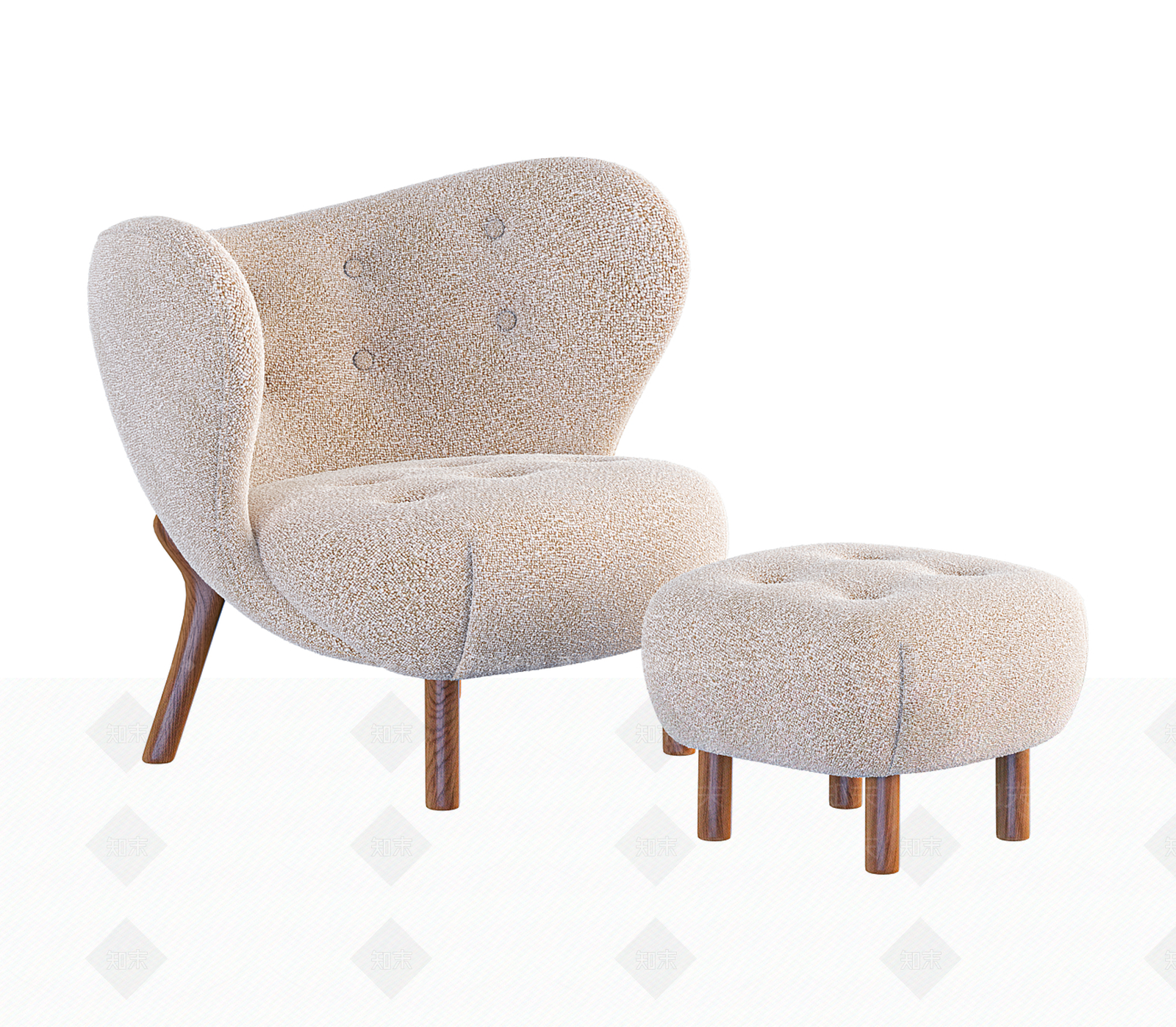 现代简约单人沙发3D模型下载【ID:1189949412】