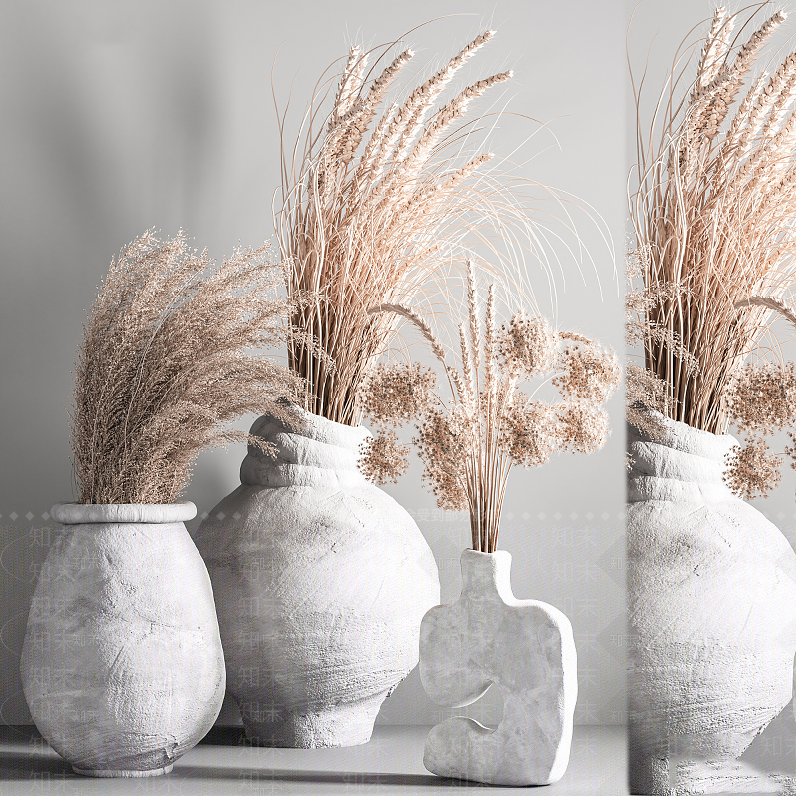 新中式侘寂花艺3D模型下载【ID:1189953258】
