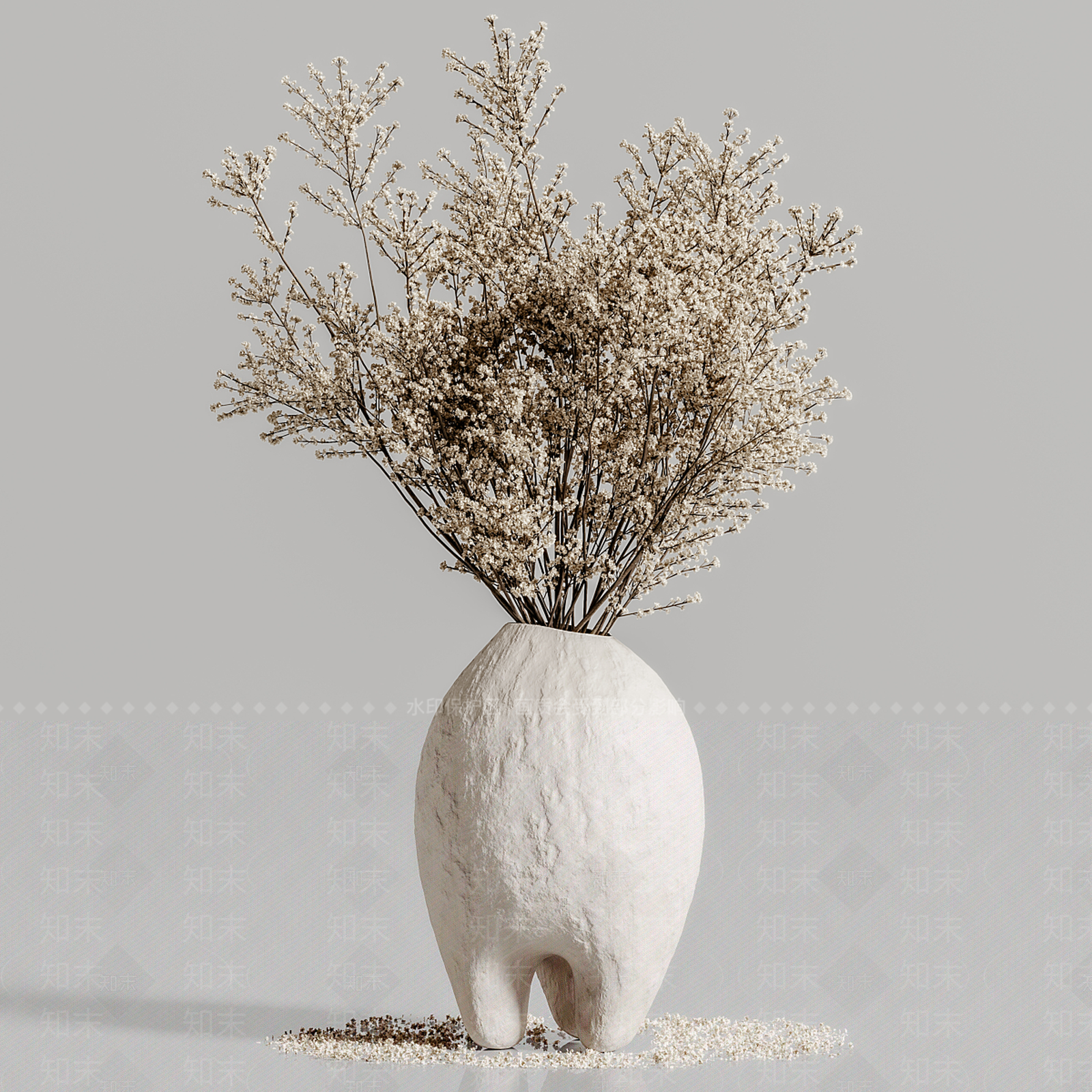 新中式侘寂花艺3D模型下载【ID:1189953590】