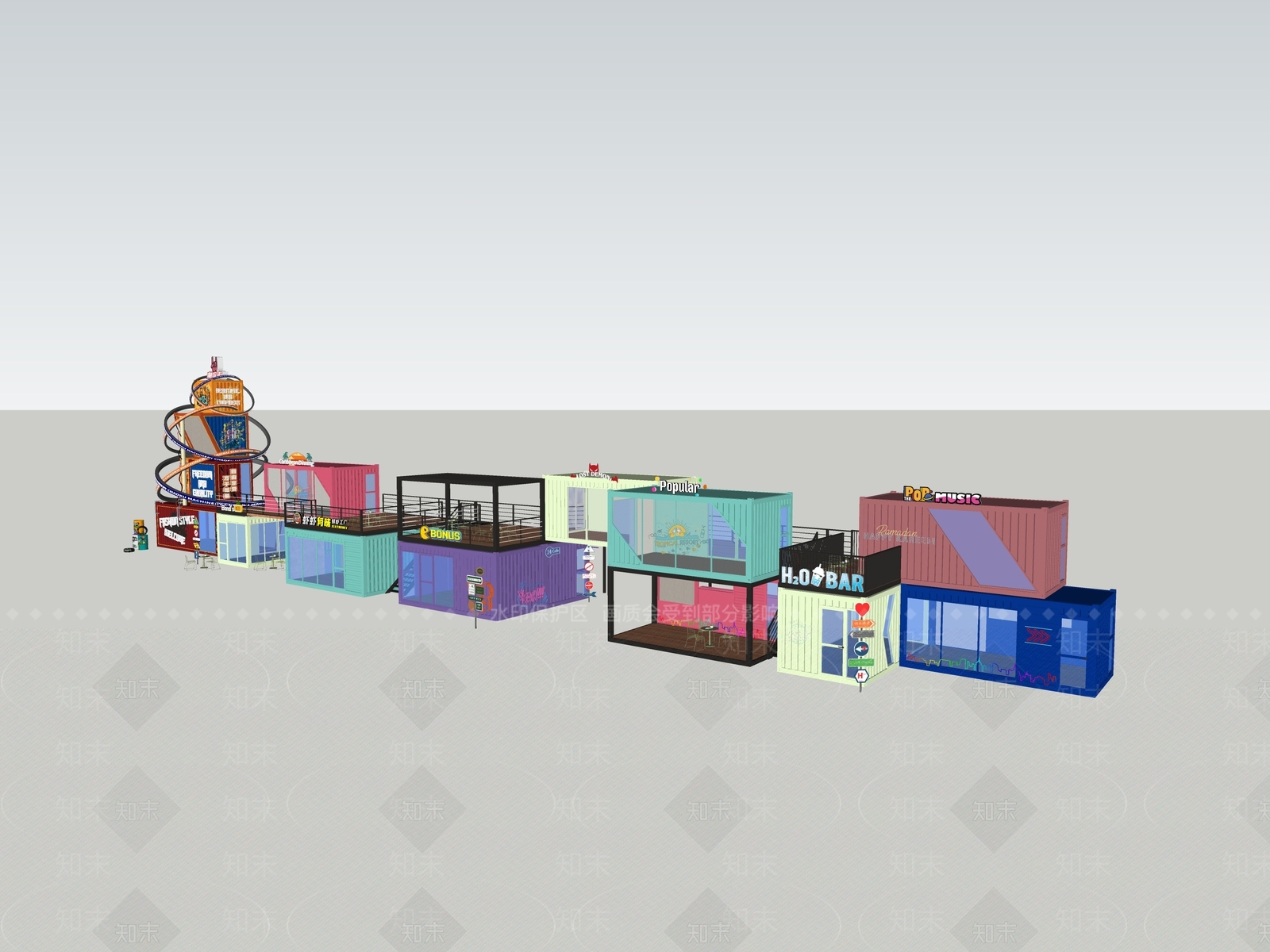 集装箱SU模型下载【ID:1189953833】