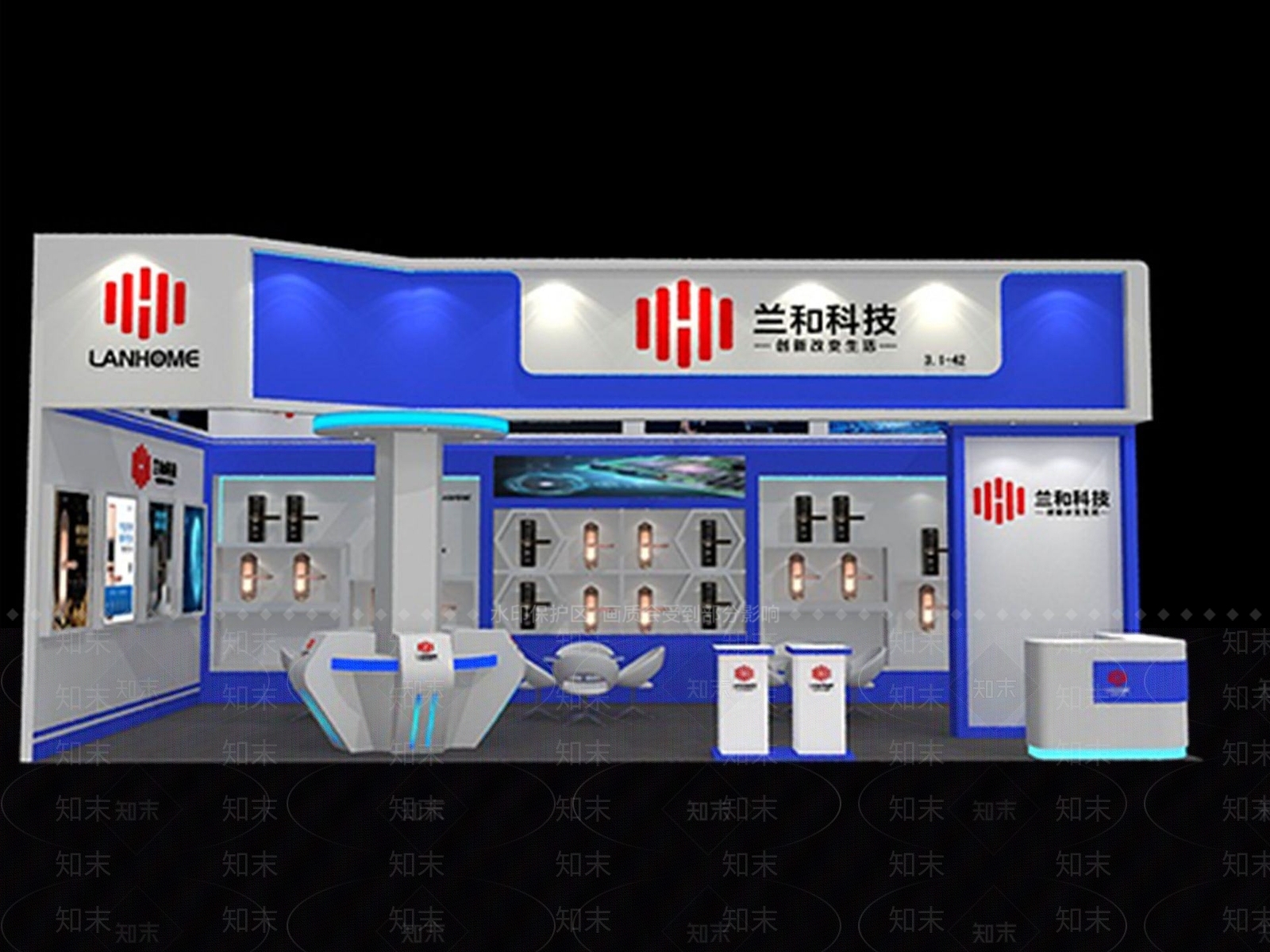 现代科技展览展厅3D模型下载【ID:1189957535】