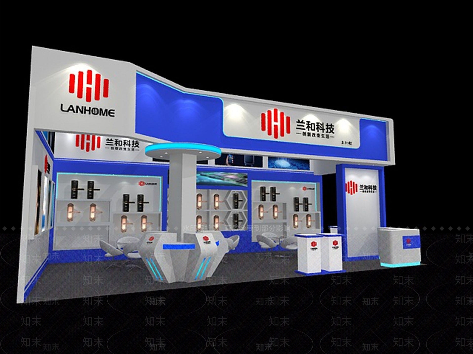 现代科技展览展厅3D模型下载【ID:1189957535】