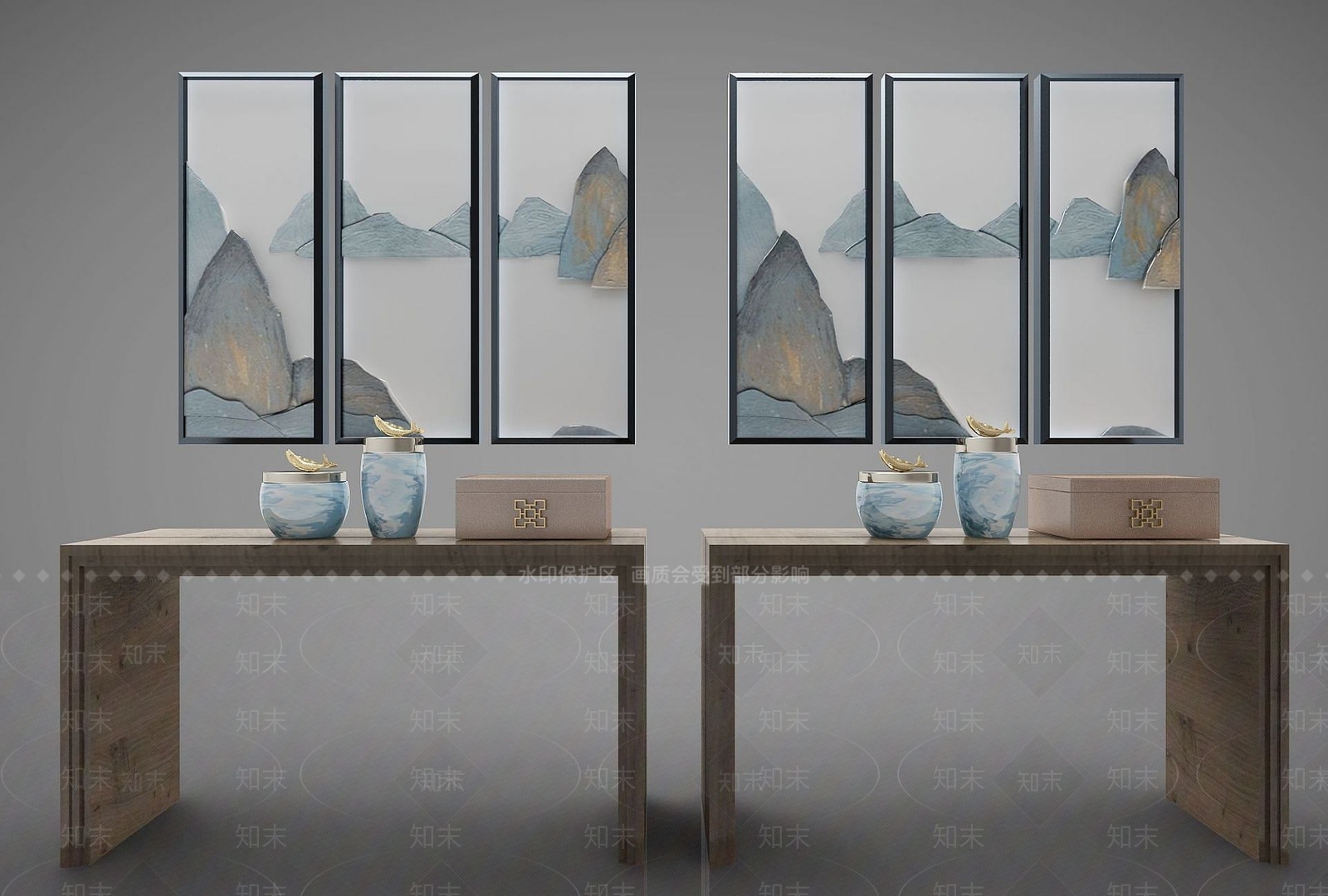 新中式风格边几3D模型下载【ID:1189958281】