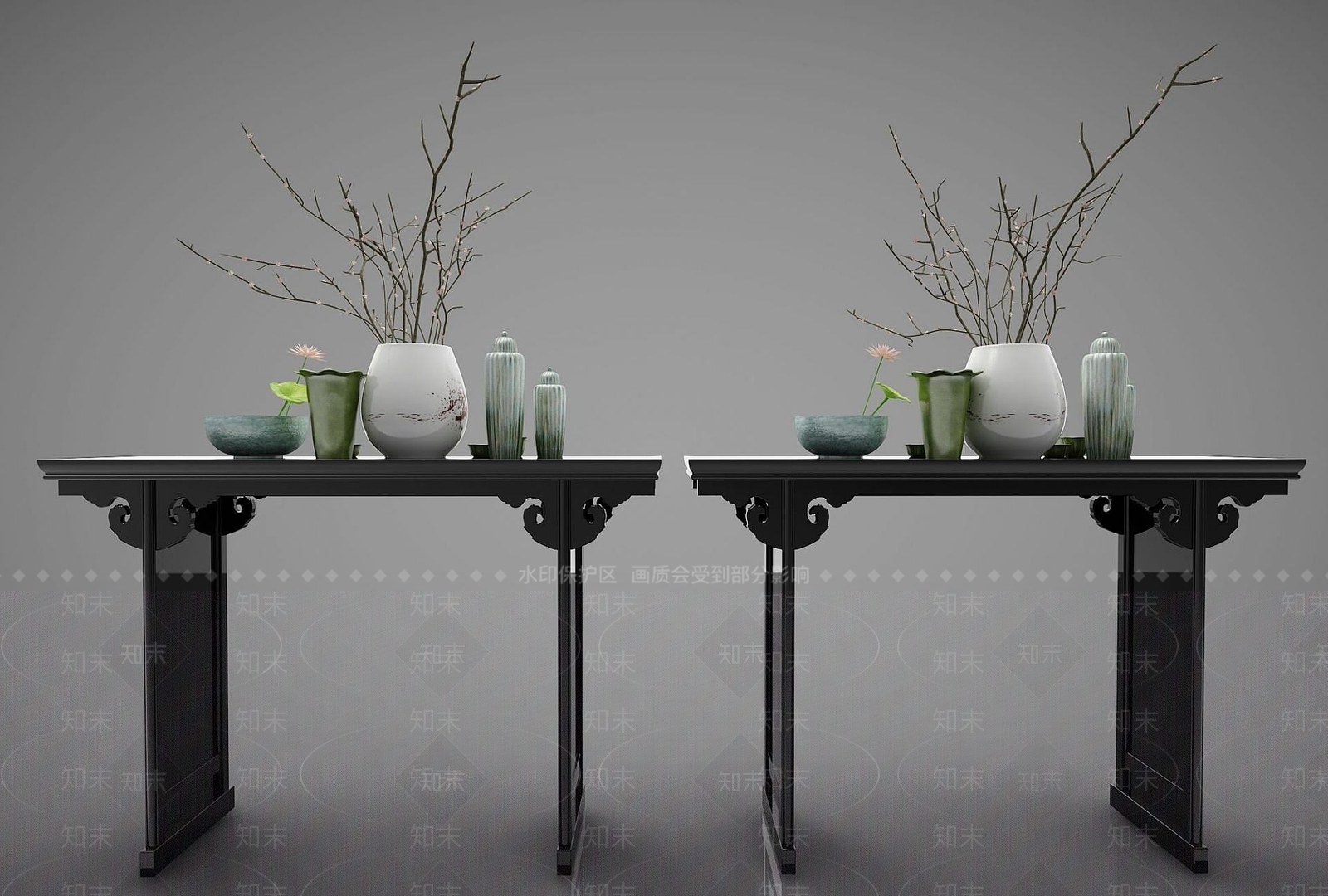 新中式风格案几3D模型下载【ID:1189958379】