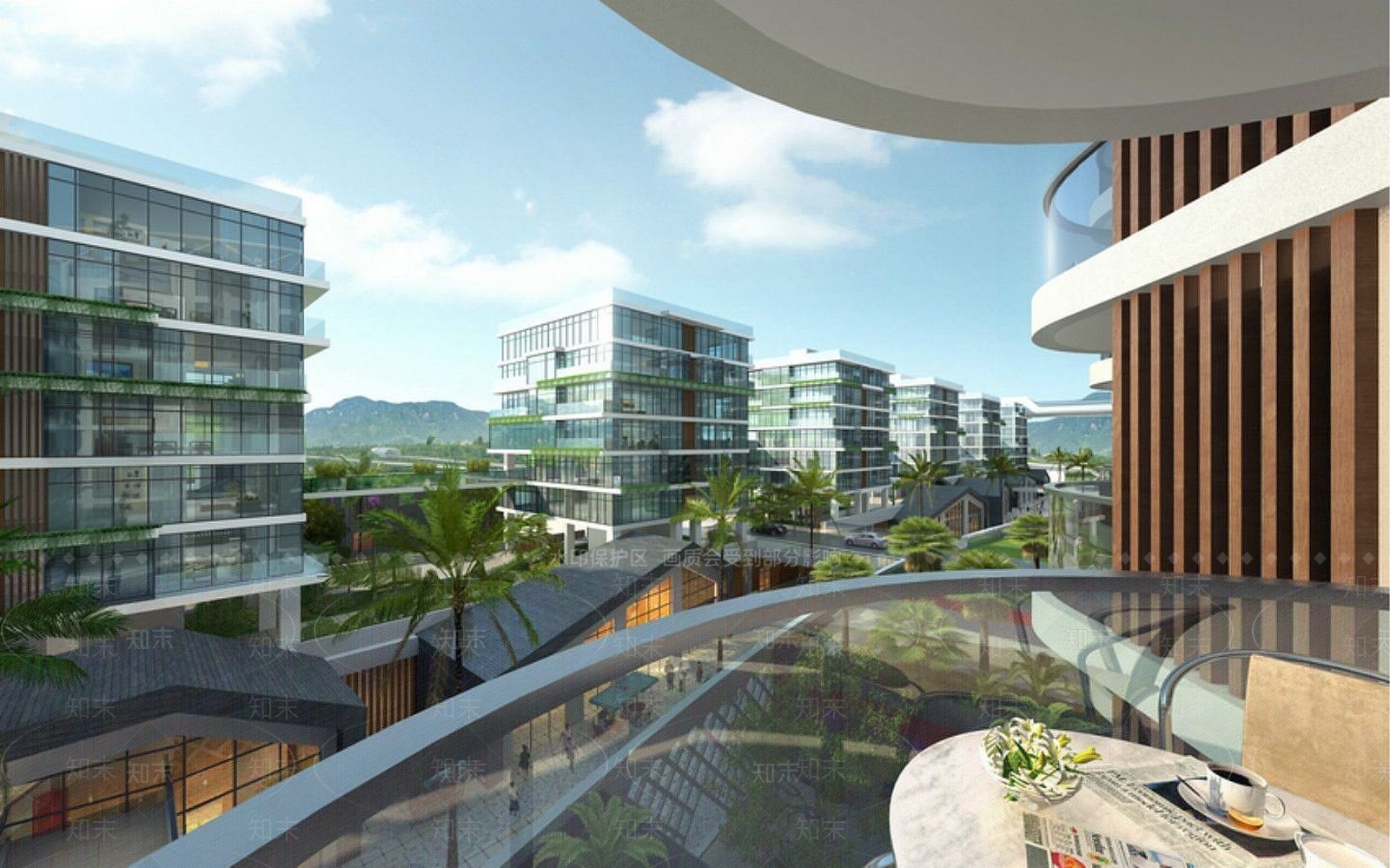 阳台景观建筑群3D模型下载【ID:1189959650】