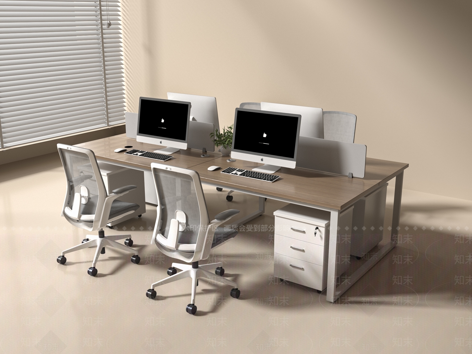 现代办公桌椅3D模型下载【ID:1189960283】