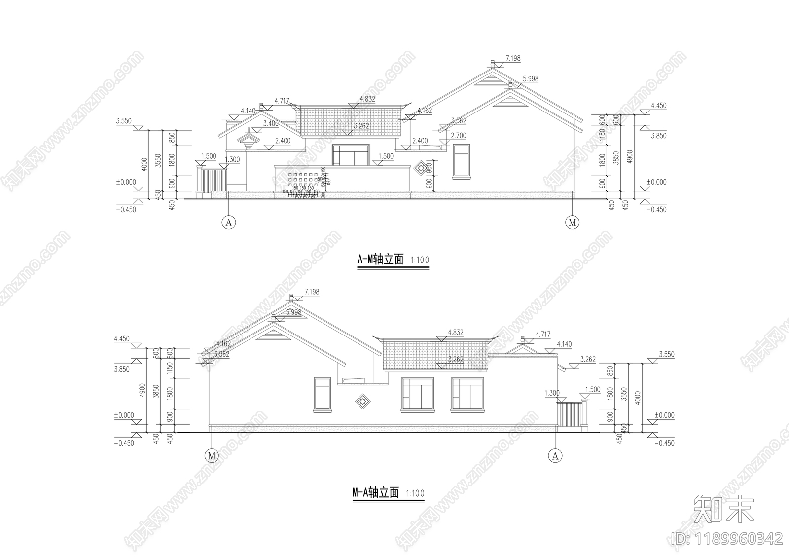 现代住宅楼建筑cad施工图下载【ID:1189960342】