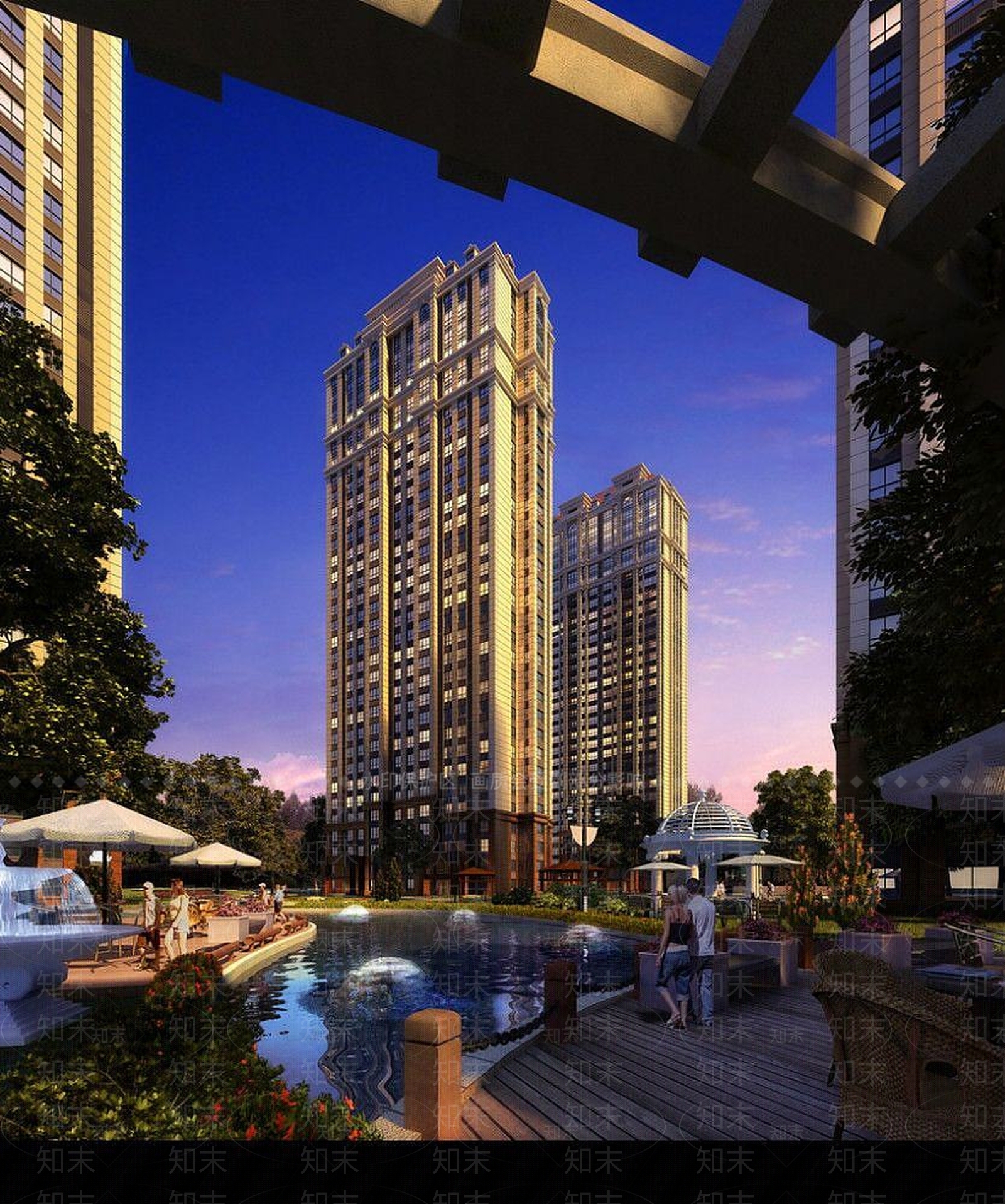 新古典住宅小区3D模型下载【ID:1189961486】