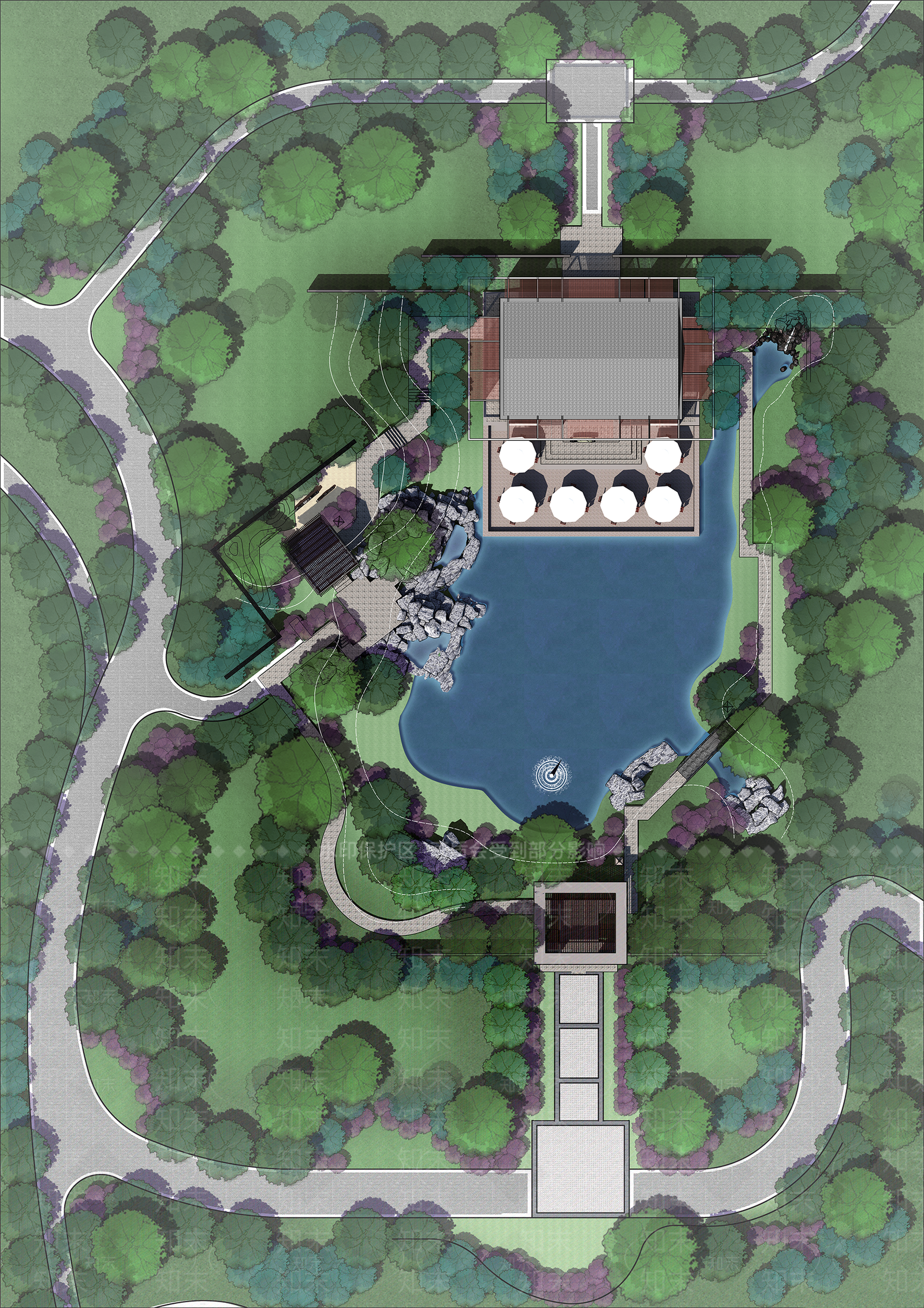 新中式口袋公园SU模型下载【ID:1189962425】