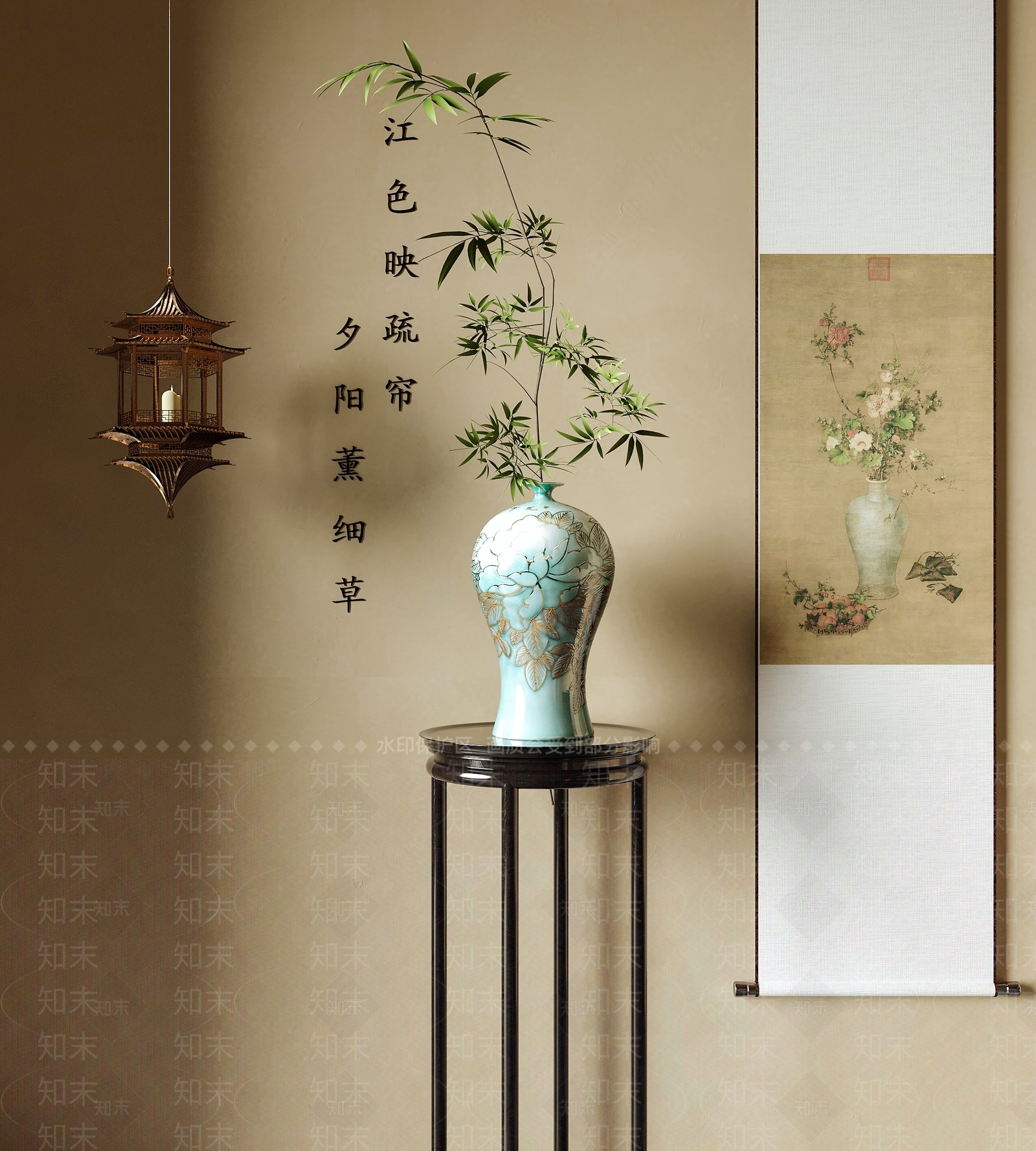 新中式中式花瓶3D模型下载【ID:1189963215】