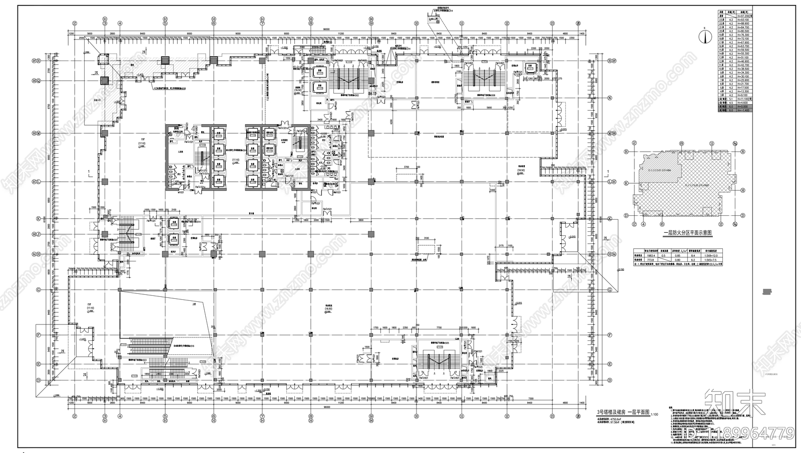 现代办公楼建筑cad施工图下载【ID:1189964779】