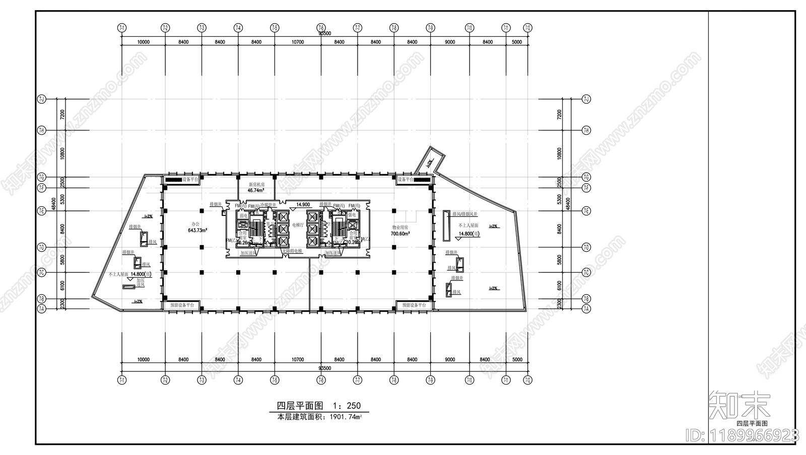 现代办公楼建筑cad施工图下载【ID:1189966923】