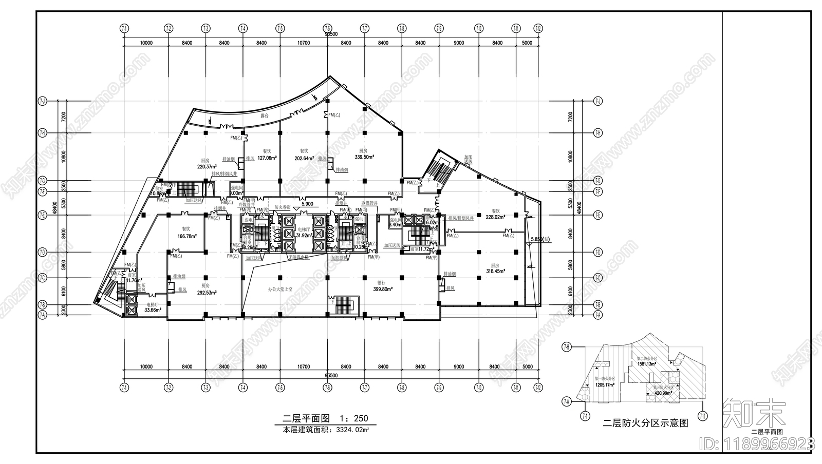 现代办公楼建筑cad施工图下载【ID:1189966923】