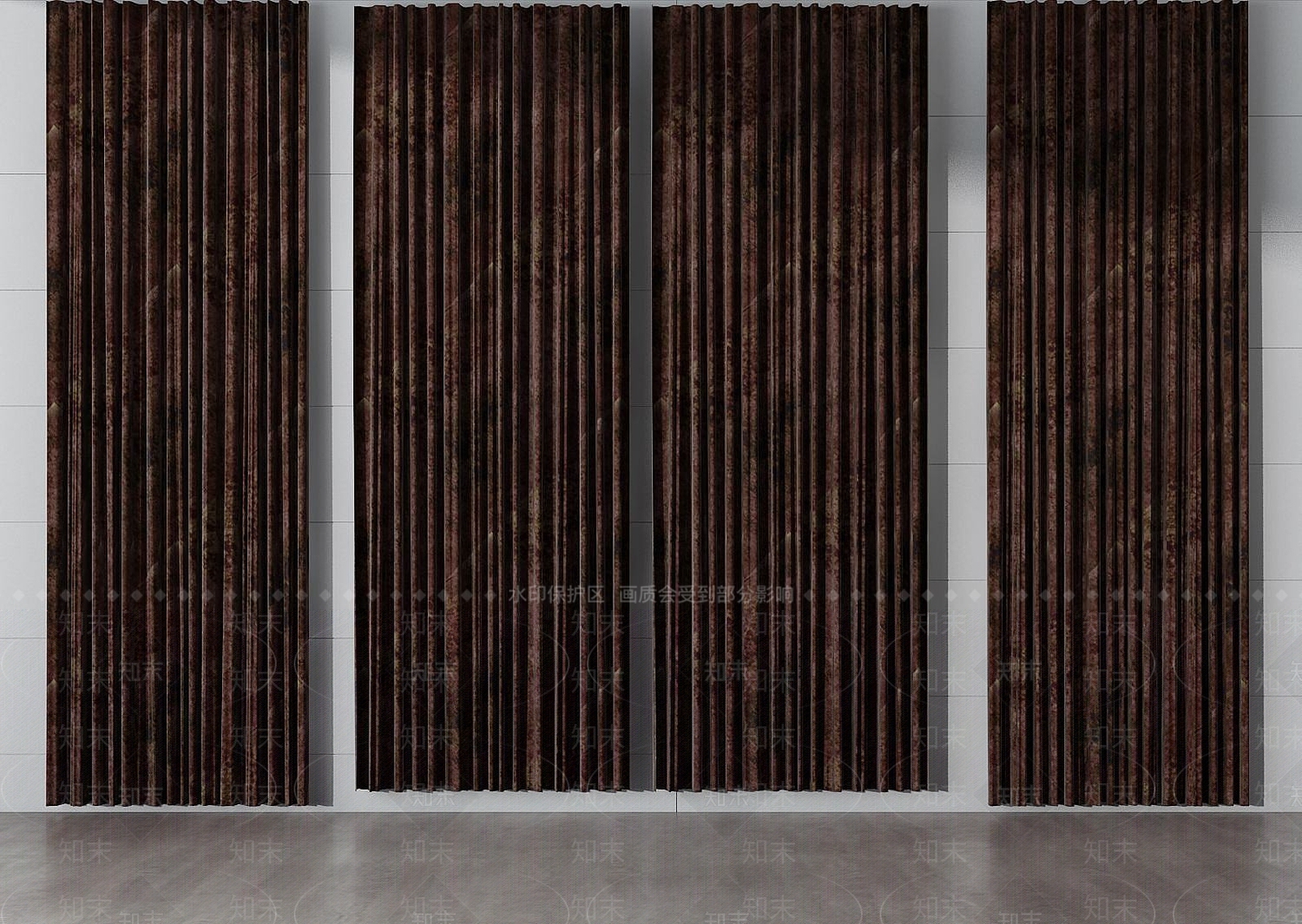 现代遮光帘窗帘3D模型下载【ID:1189966732】