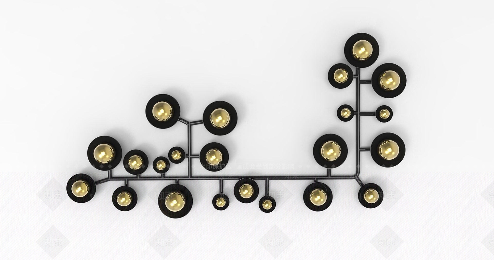 现代铁艺墙壁挂件饰品3D模型下载【ID:1189970065】