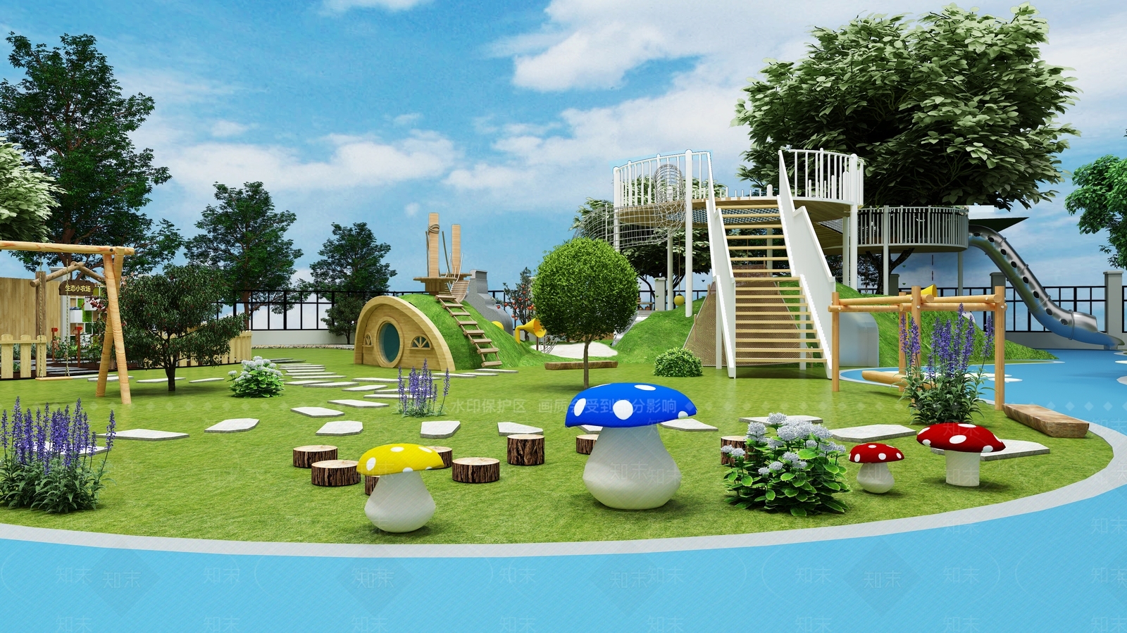 现代幼儿园3D模型下载【ID:1190023281】