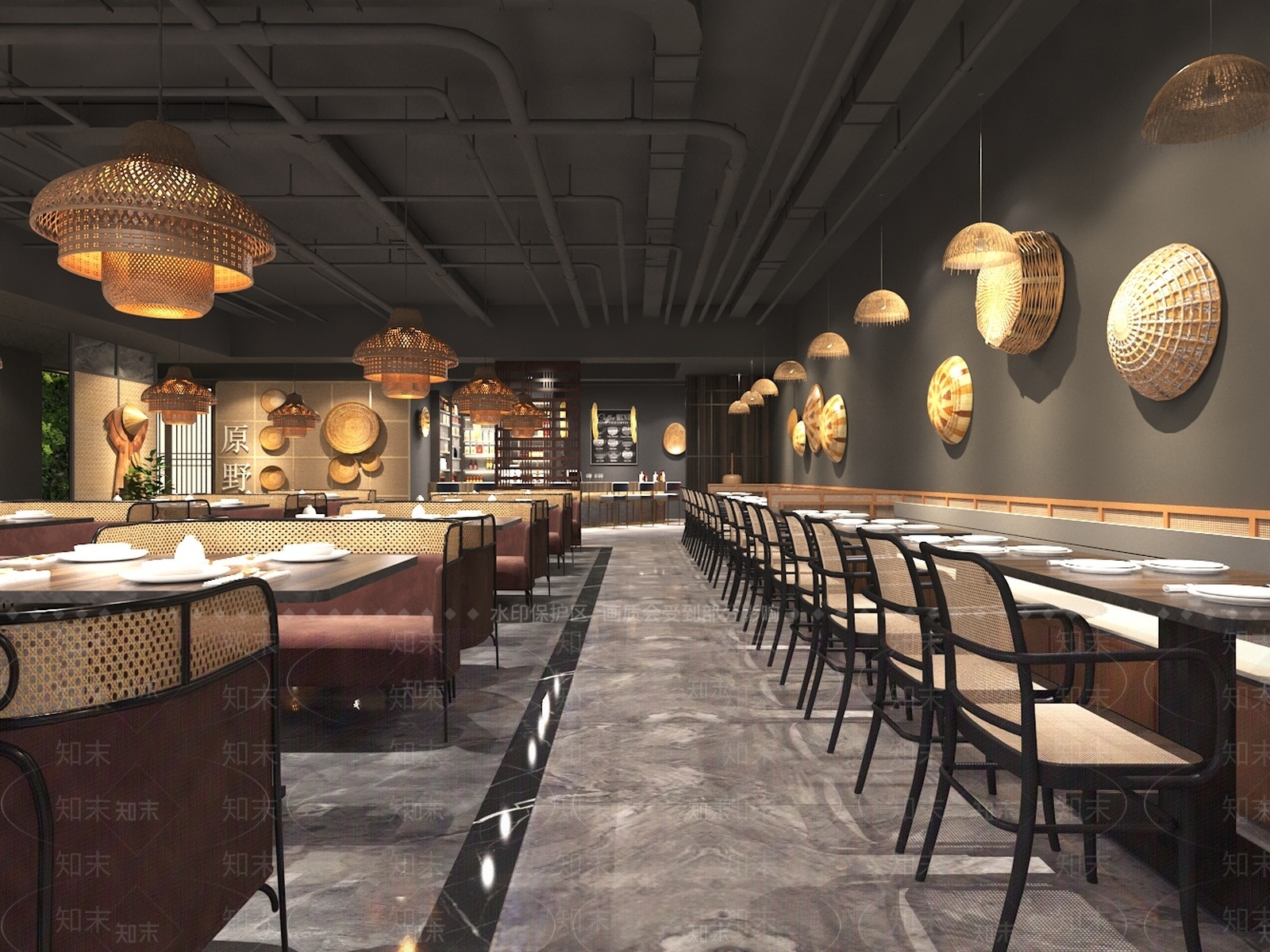 新中式中餐厅3D模型下载【ID:1189971600】