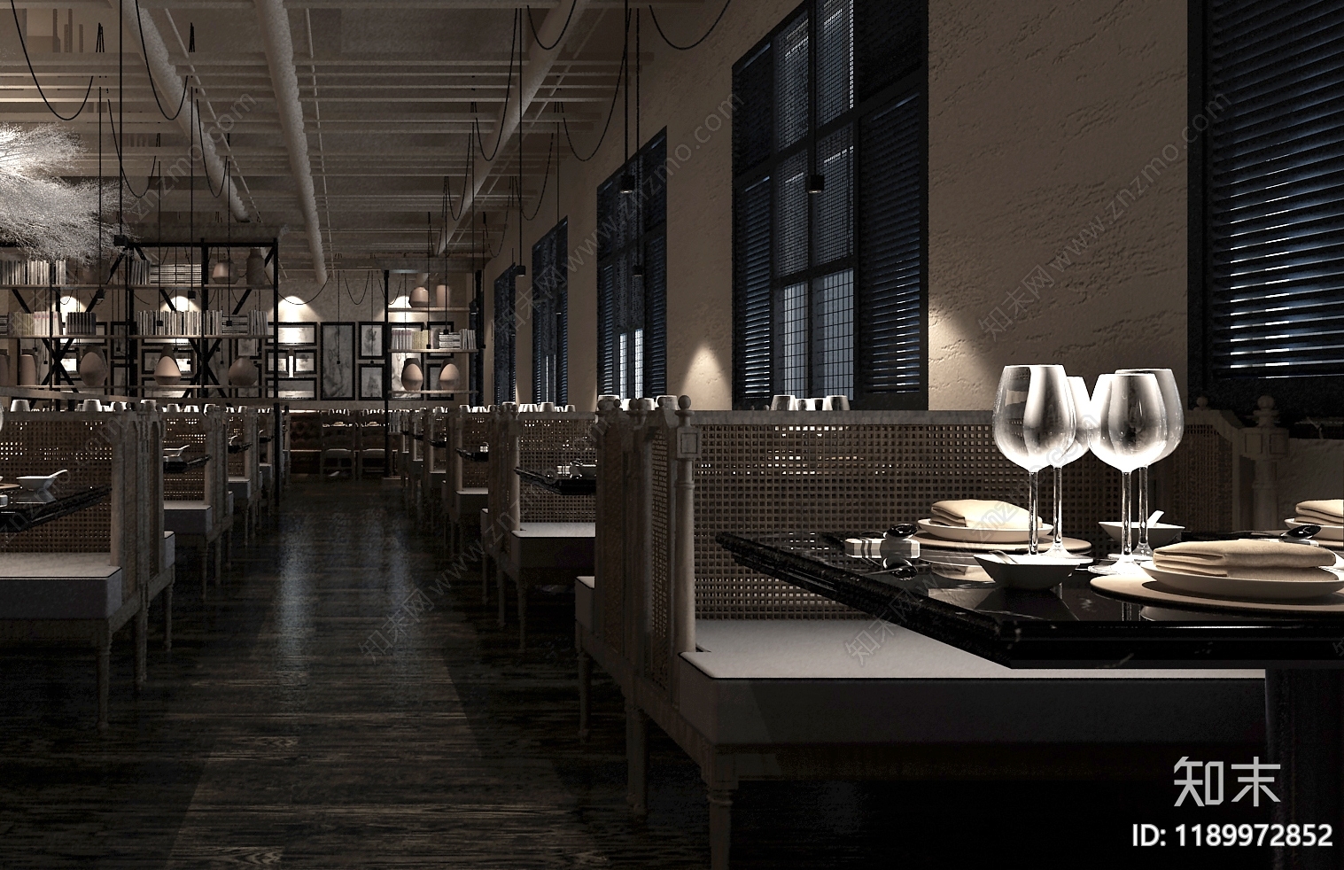 现代火锅店施工图下载【ID:1189972852】