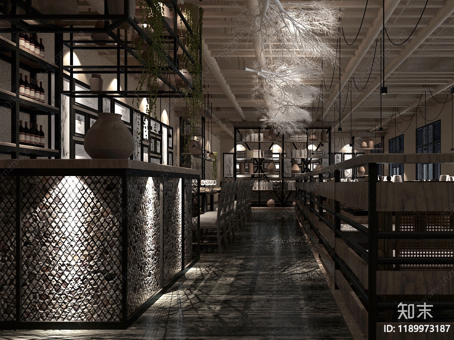 现代火锅店施工图下载【ID:1189973187】