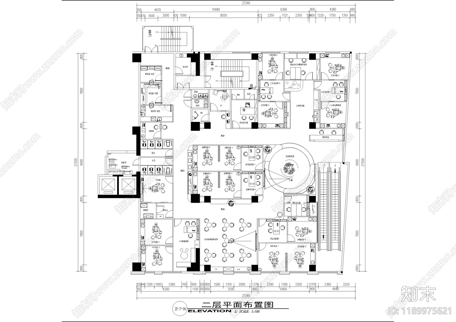 现代医院施工图下载【ID:1189975621】