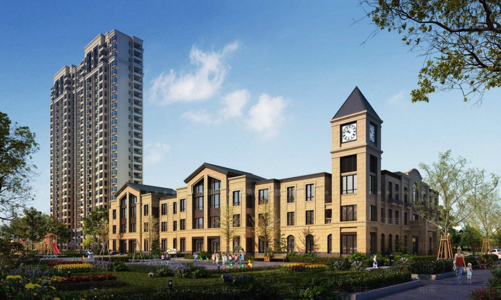 欧式古典欧式商业街住宅小区3D模型下载【ID:1189977010】