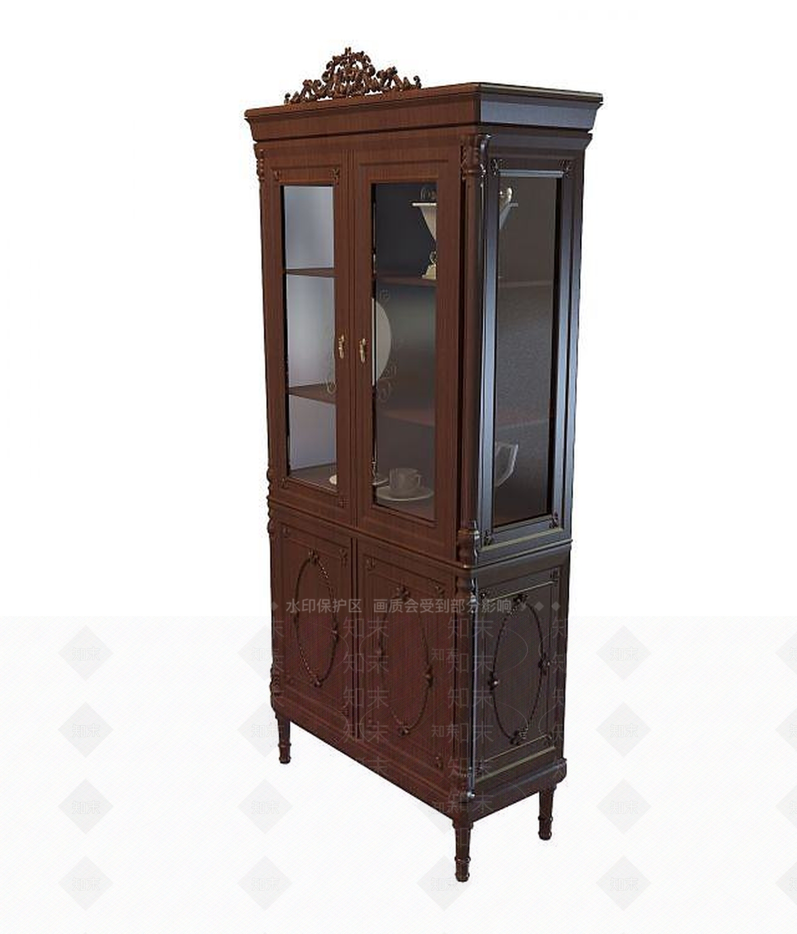 欧式古典欧式陈设柜3D模型下载【ID:1189977696】