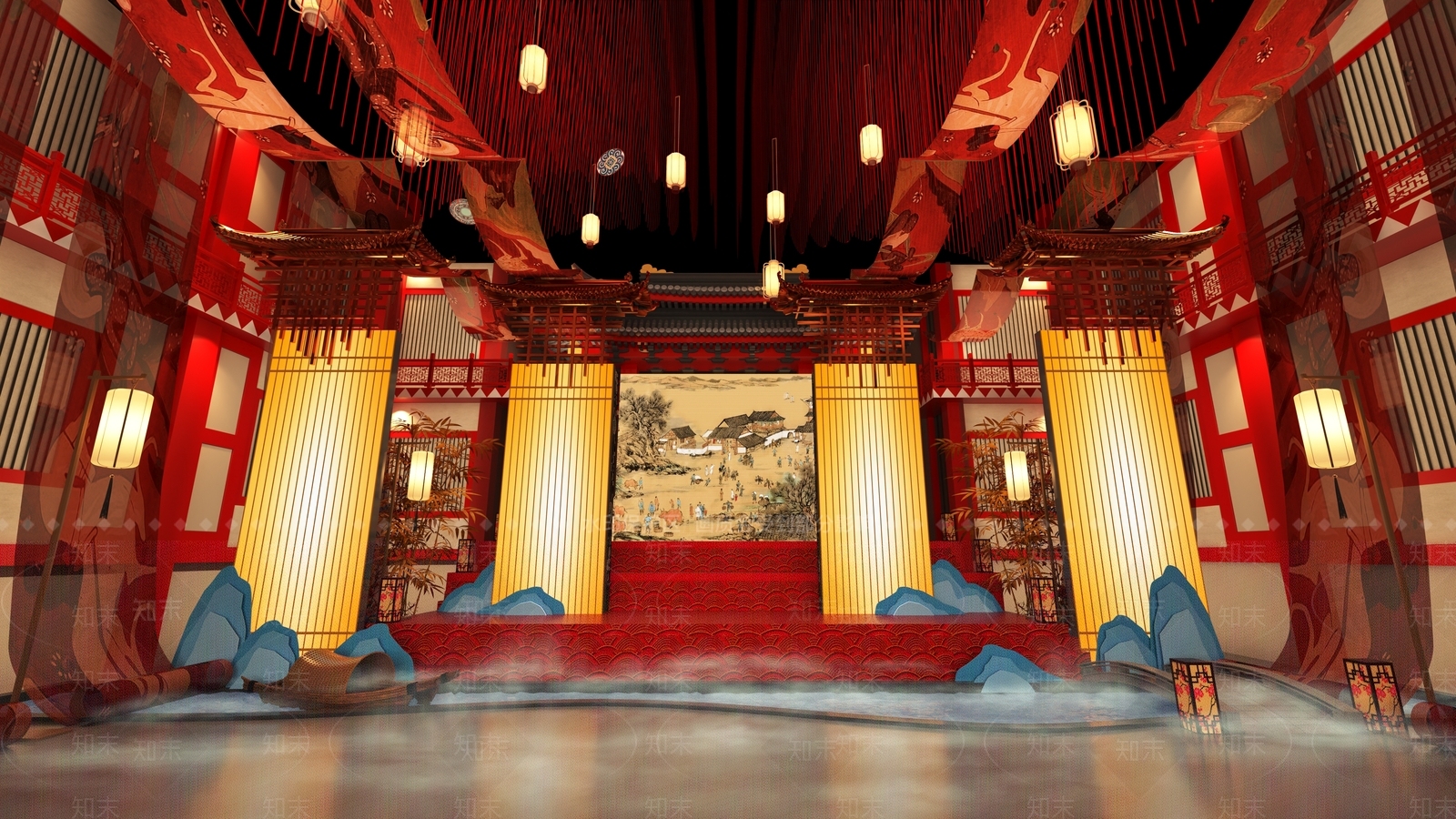 中式舞台3D模型下载【ID:1189984040】