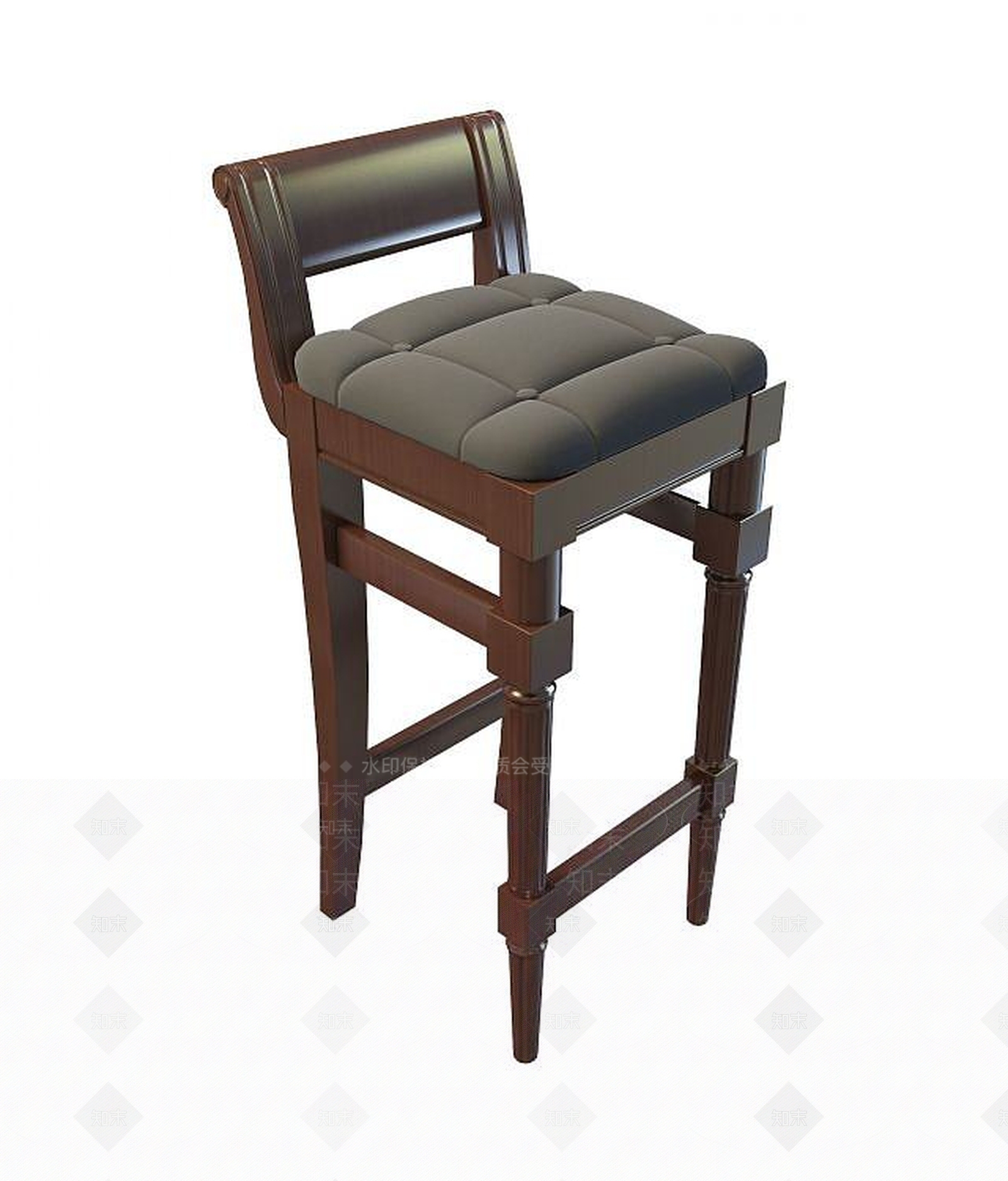 现代实木吧椅3D模型下载【ID:1189983933】