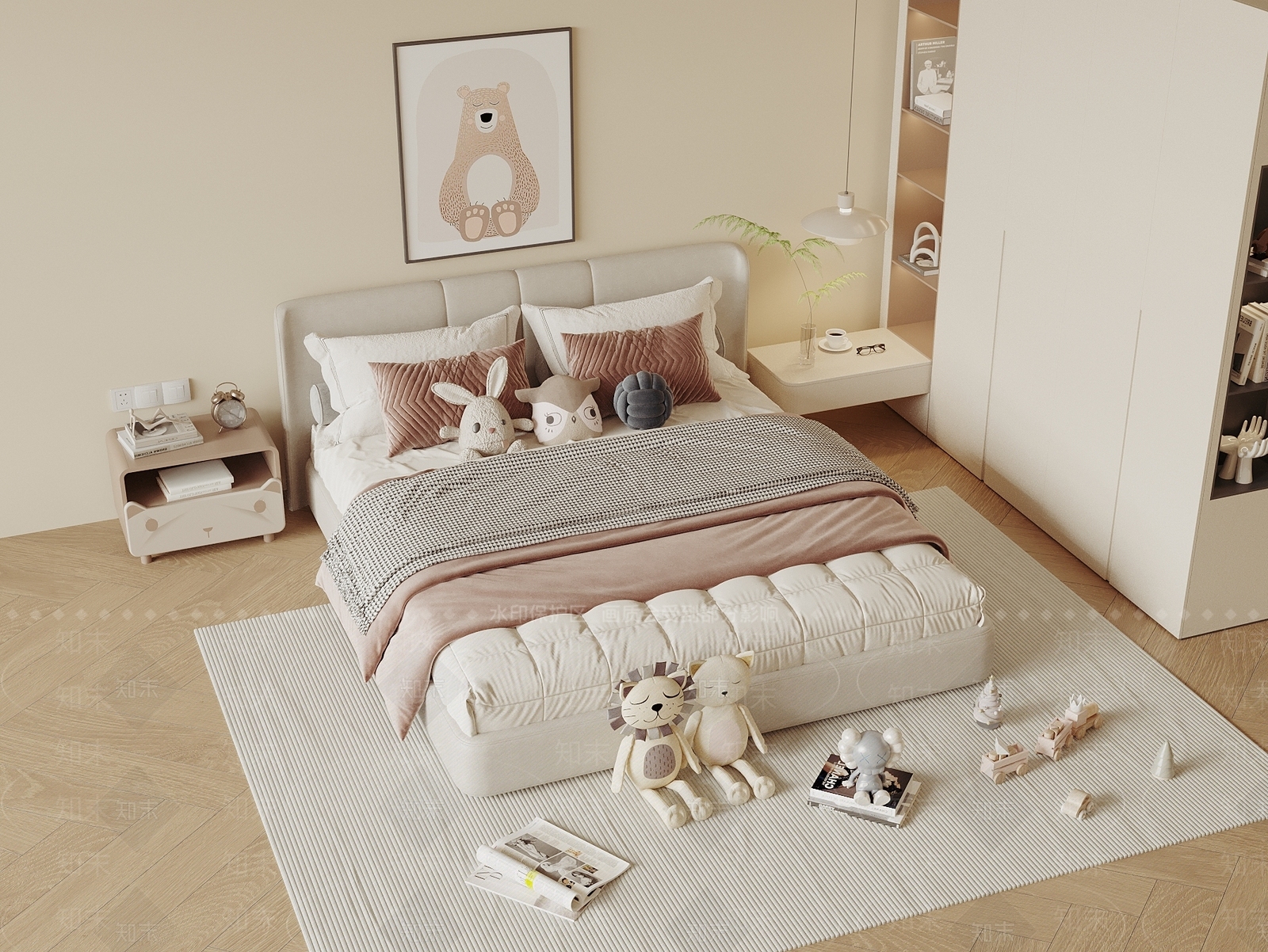 现代女孩房3D模型下载【ID:1189985586】