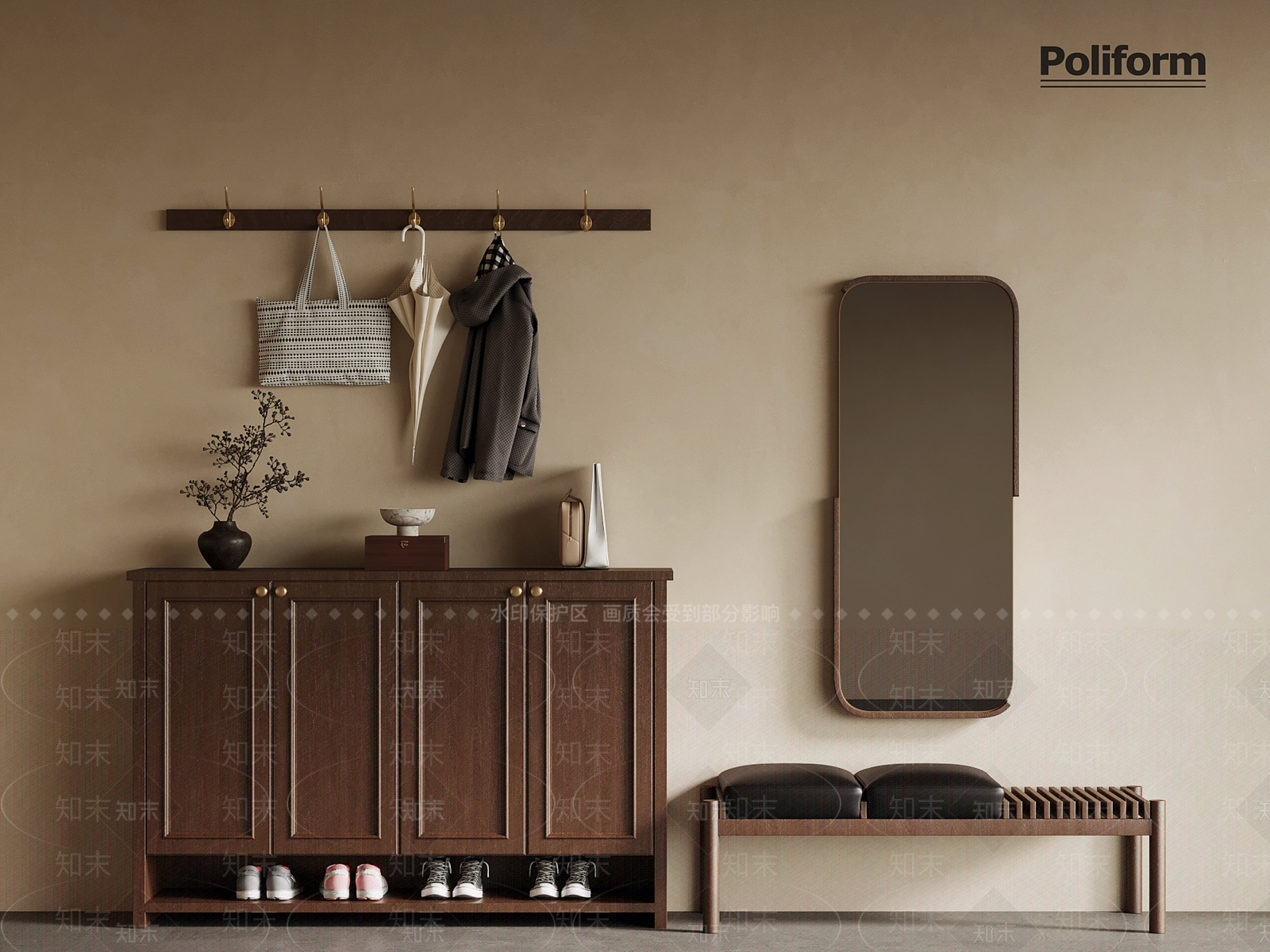 新中式鞋柜3D模型下载【ID:1189987592】