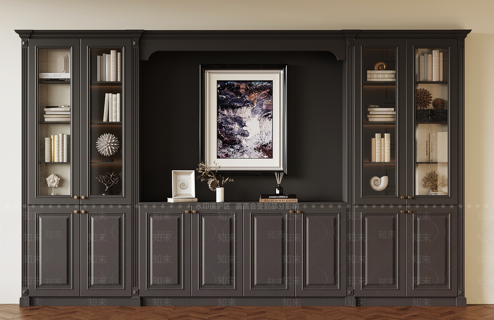 法式书柜3D模型下载【ID:1189989786】