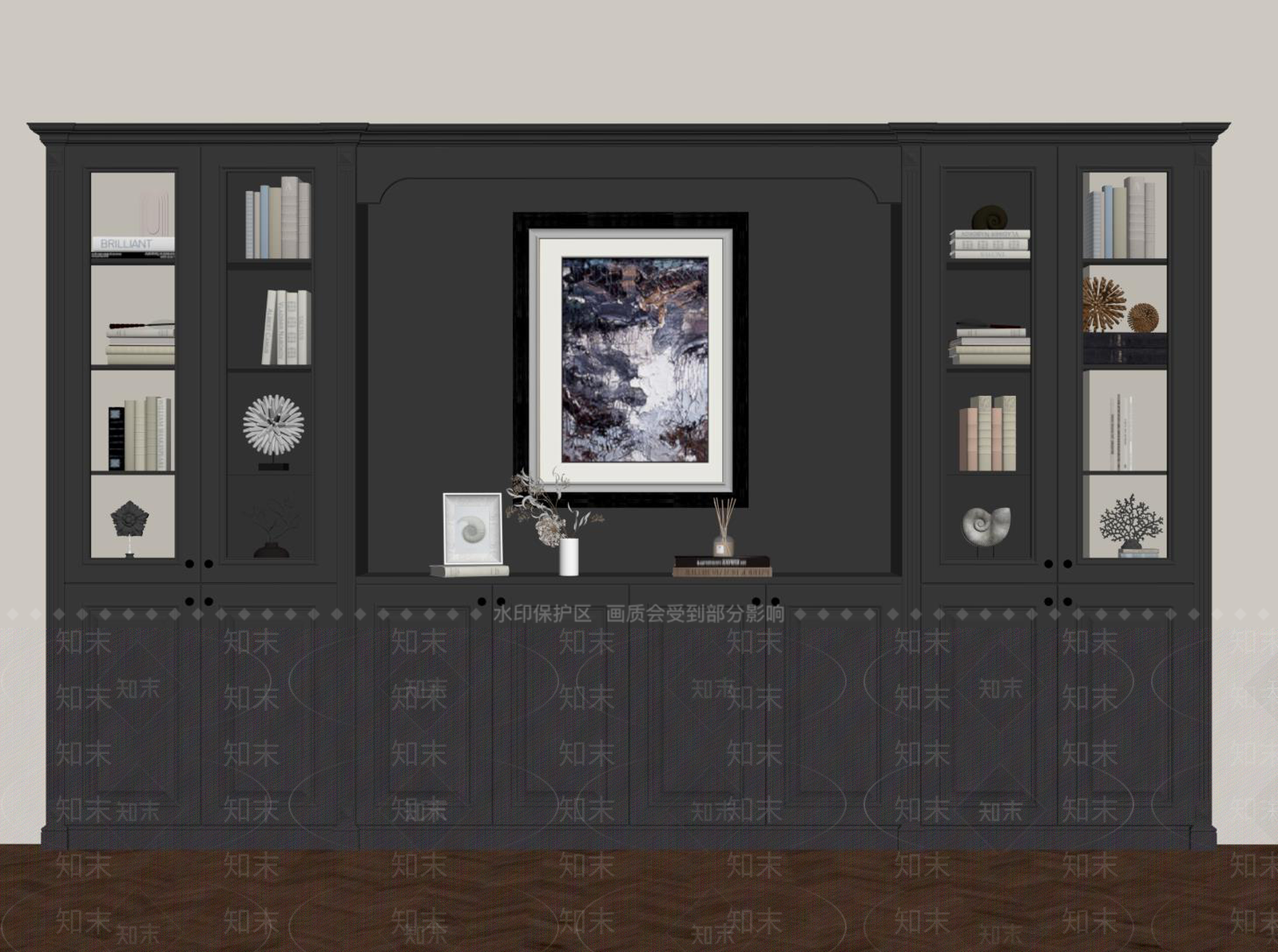 法式书柜SU模型下载【ID:1189989775】