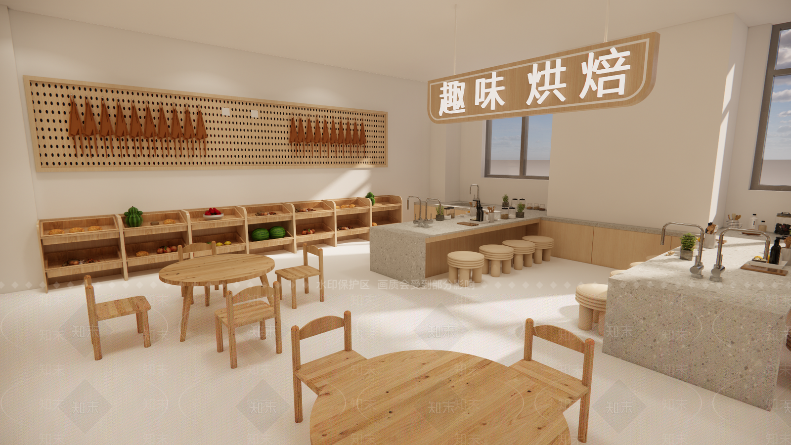 现代极简幼儿园内部SU模型下载【ID:1189989899】