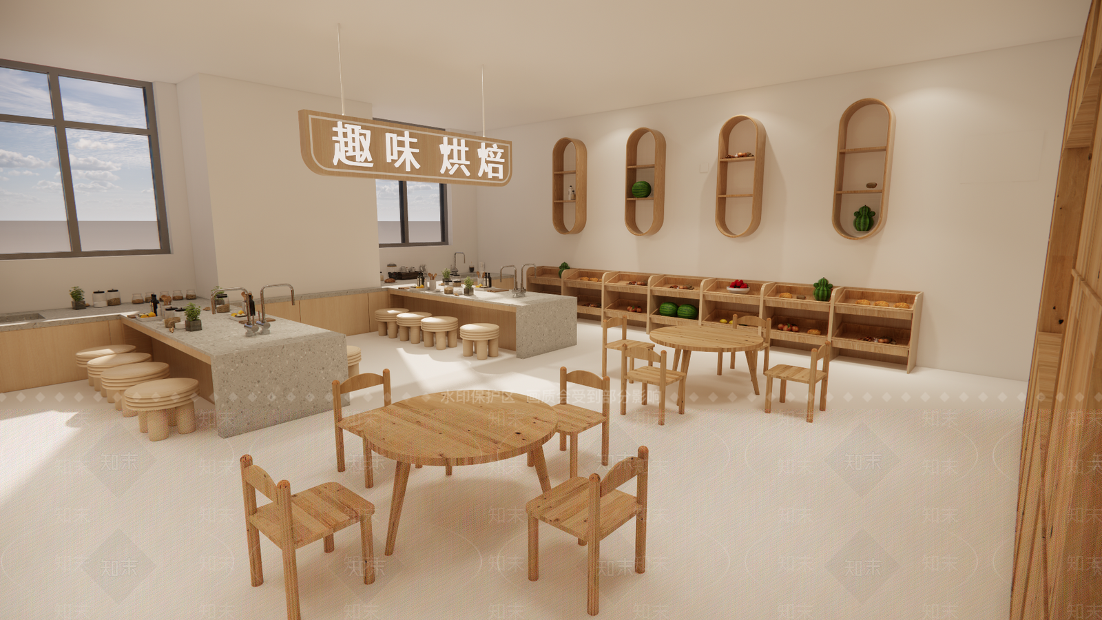 现代极简幼儿园内部SU模型下载【ID:1189989899】
