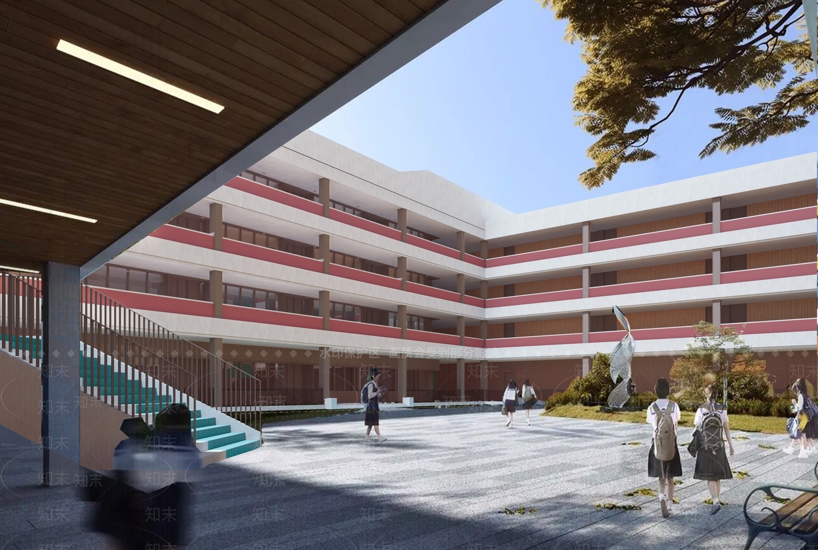 现代学校建筑SU模型下载【ID:1189996787】