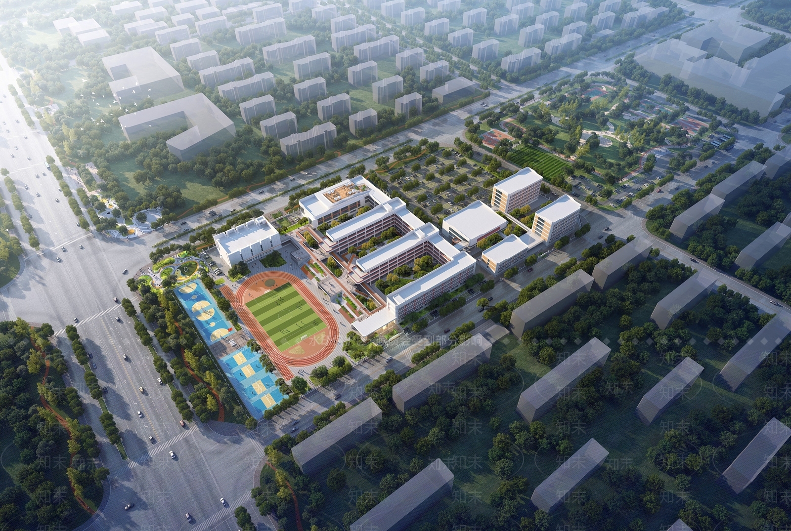 现代学校建筑SU模型下载【ID:1189996787】