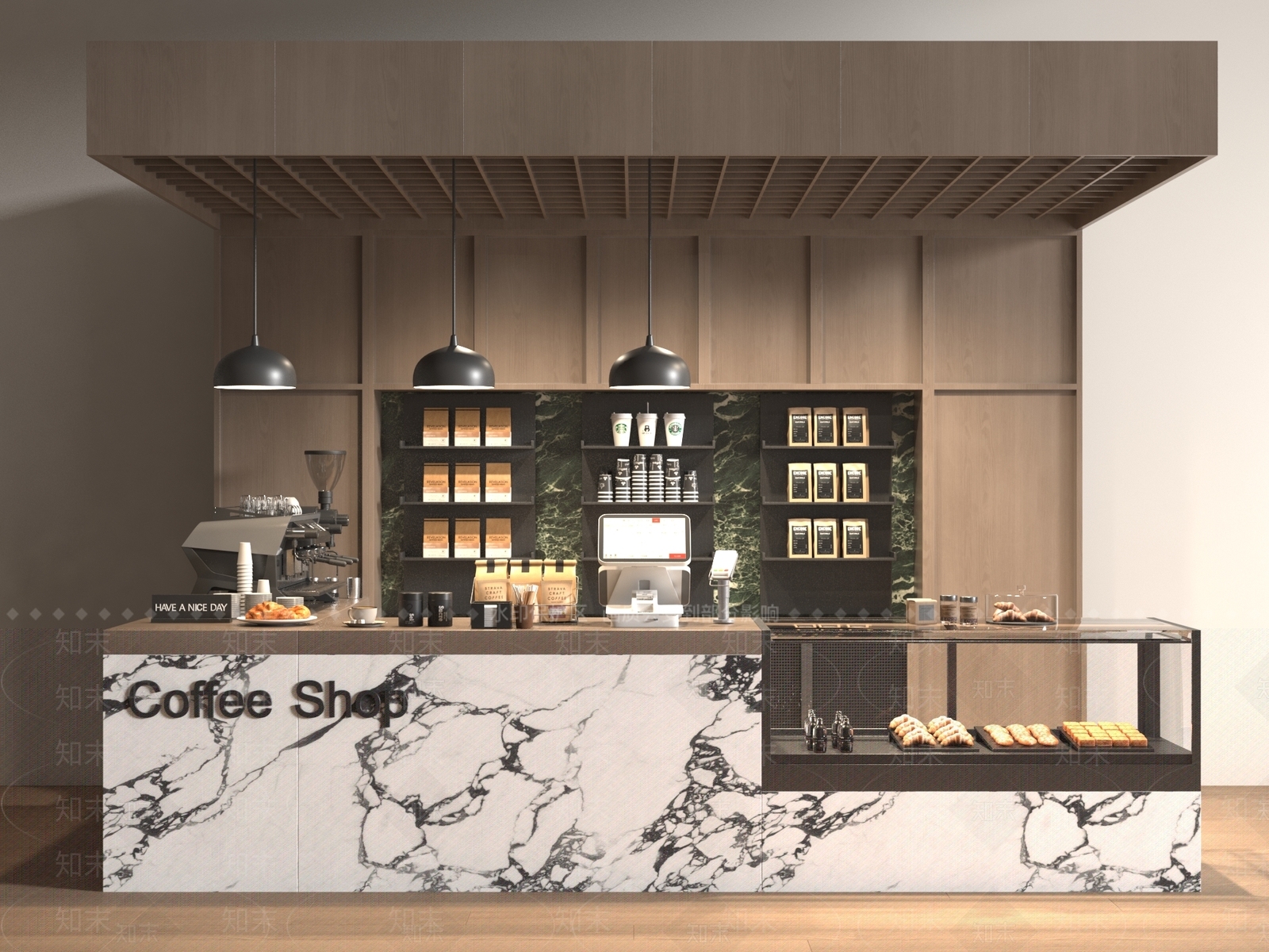 现代甜品面包店SU模型下载【ID:1189997460】