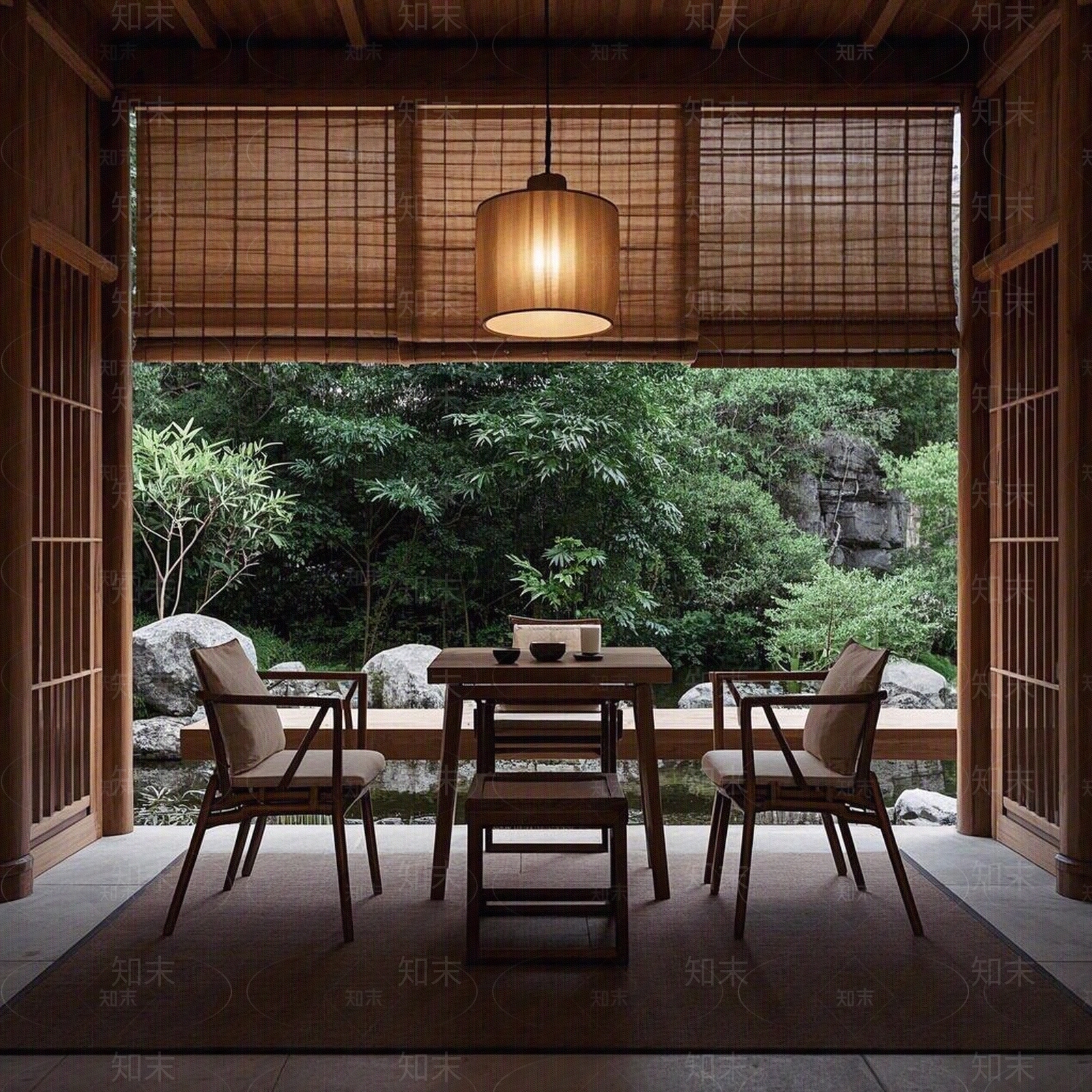 现代新中式客厅贴图下载【ID:1190000346】