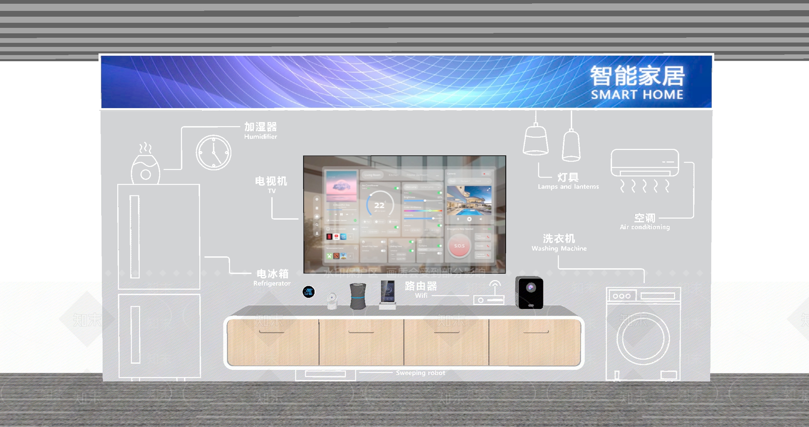 现代科技展厅SU模型下载【ID:1190001648】