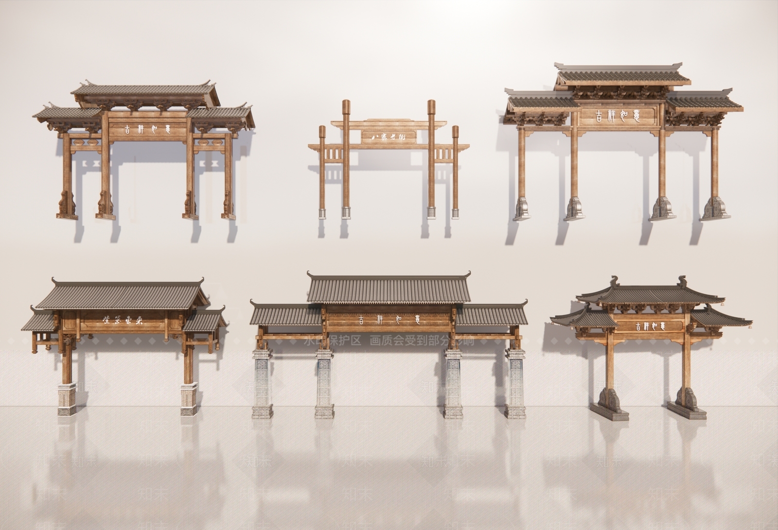 新中式中式牌坊牌楼SU模型下载【ID:1190004252】