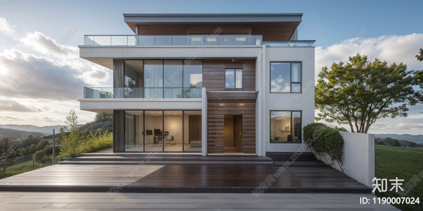 现代别墅建筑施工图下载【ID:1190007024】