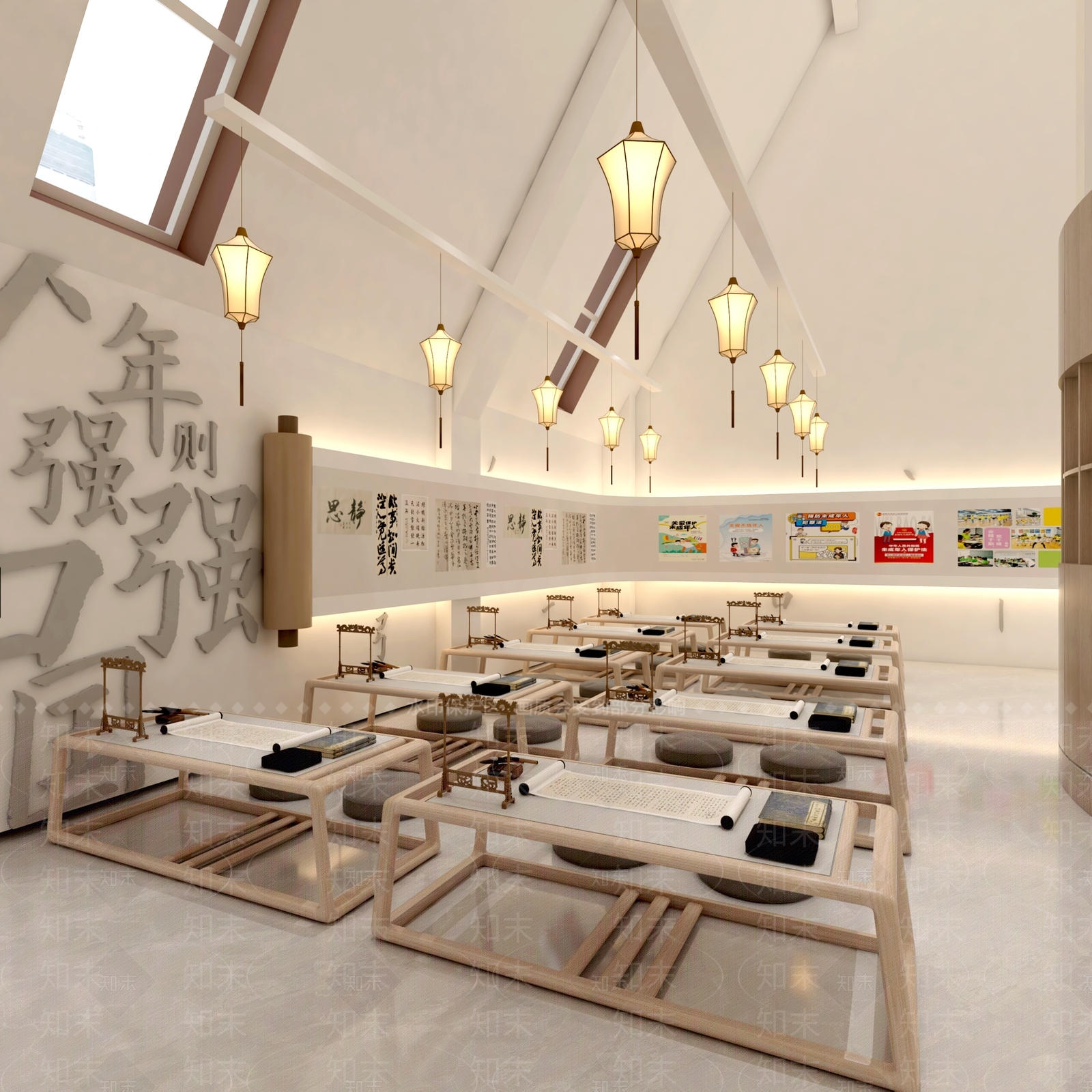 中式新中式教室3D模型下载【ID:1190007535】