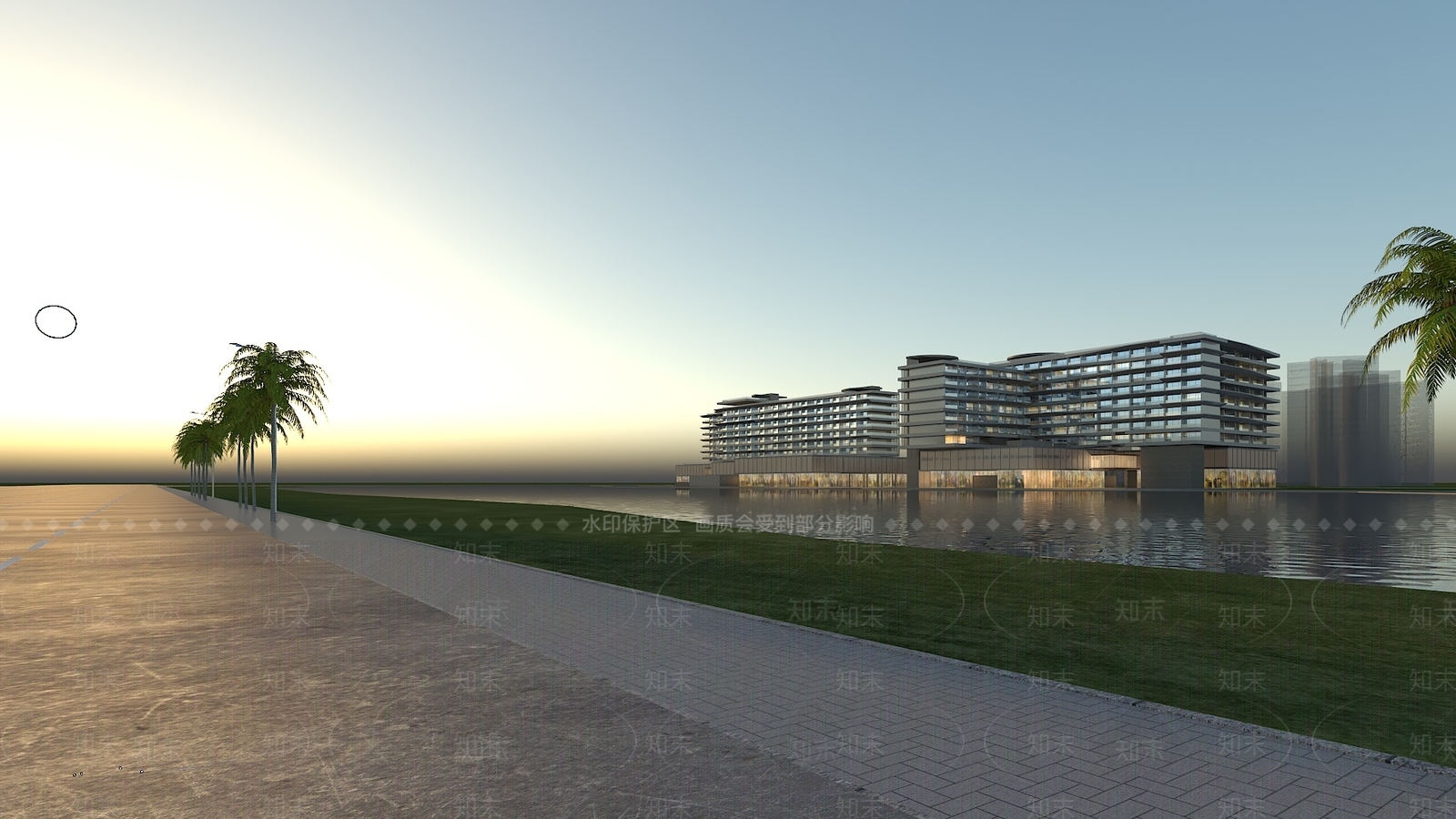 现代酒店外观3D模型下载【ID:1190009959】