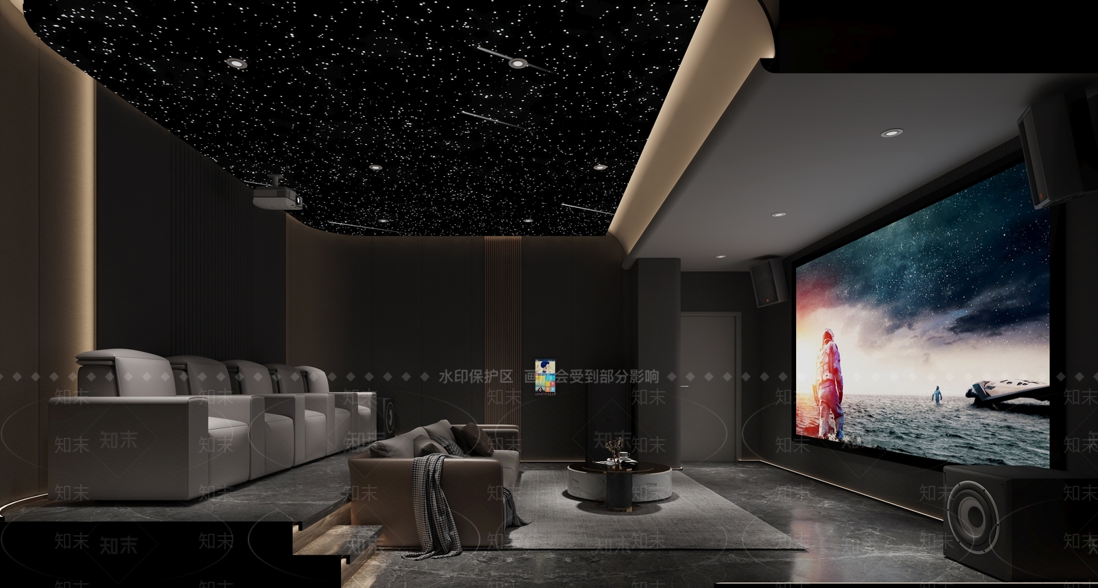 现代影音室3D模型下载【ID:1190010341】