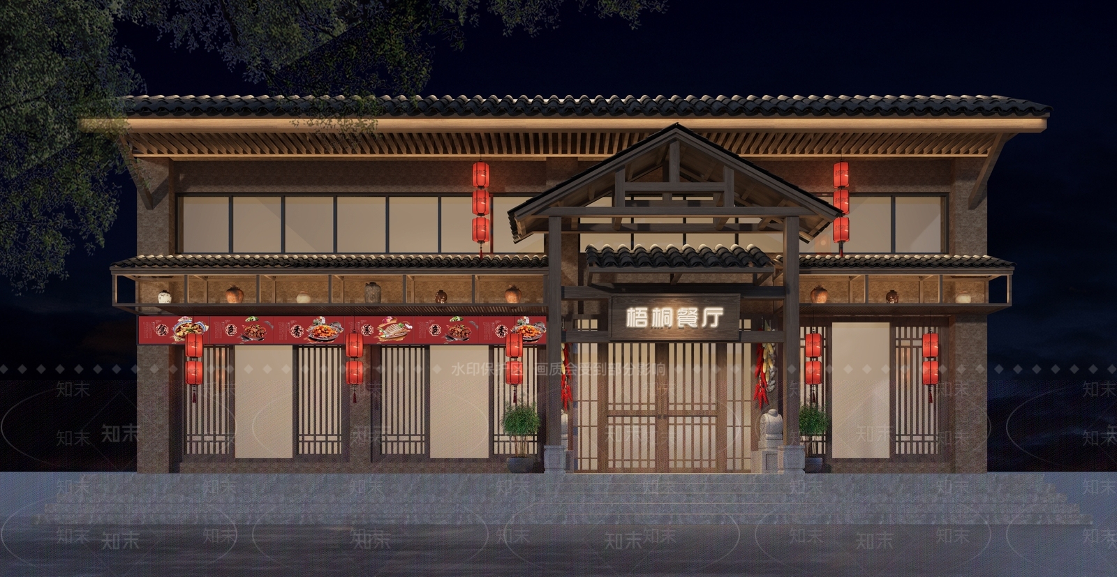 中式新中式其他餐饮空间3D模型下载【ID:1190011328】