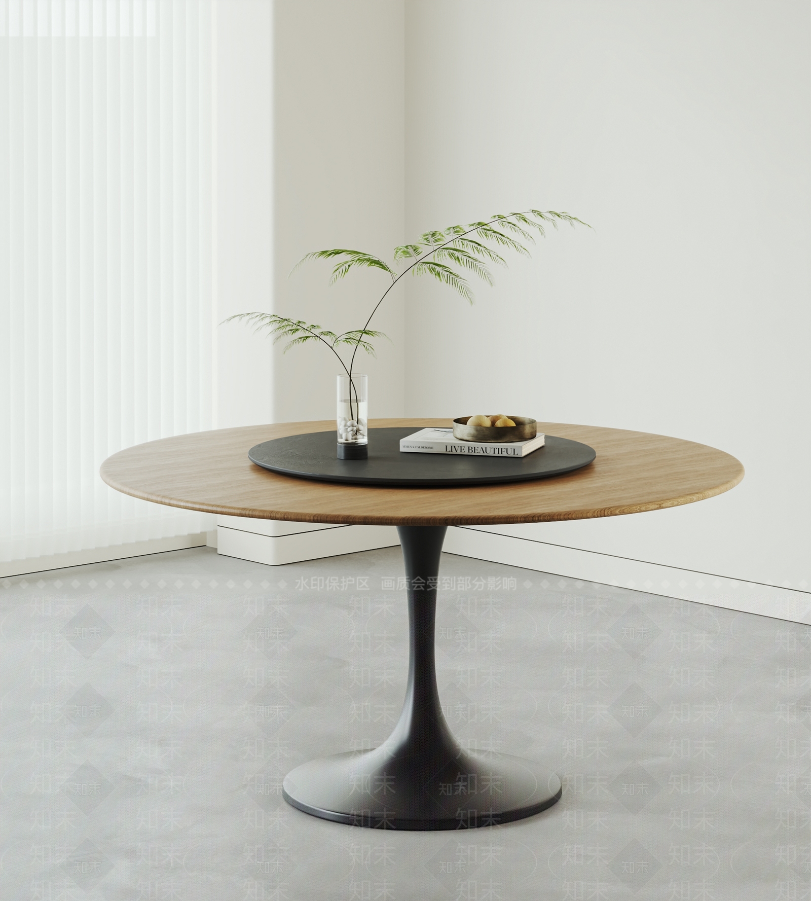 现代中古餐桌3D模型下载【ID:1190014727】