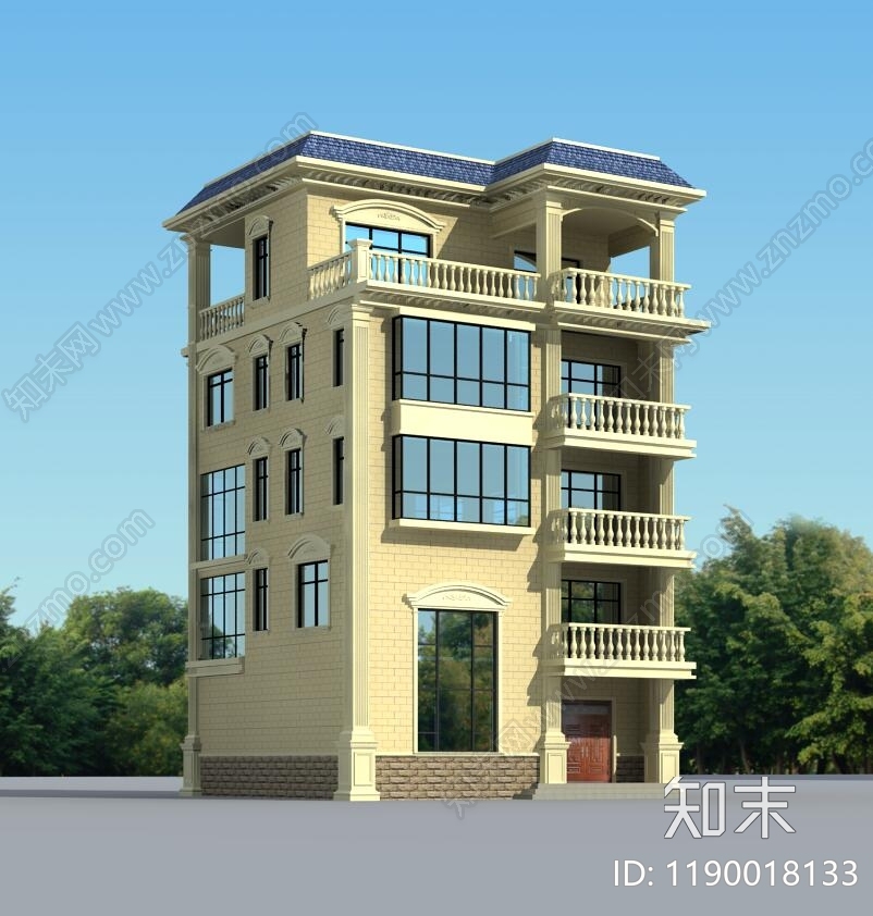 欧式别墅建筑施工图下载【ID:1190018133】